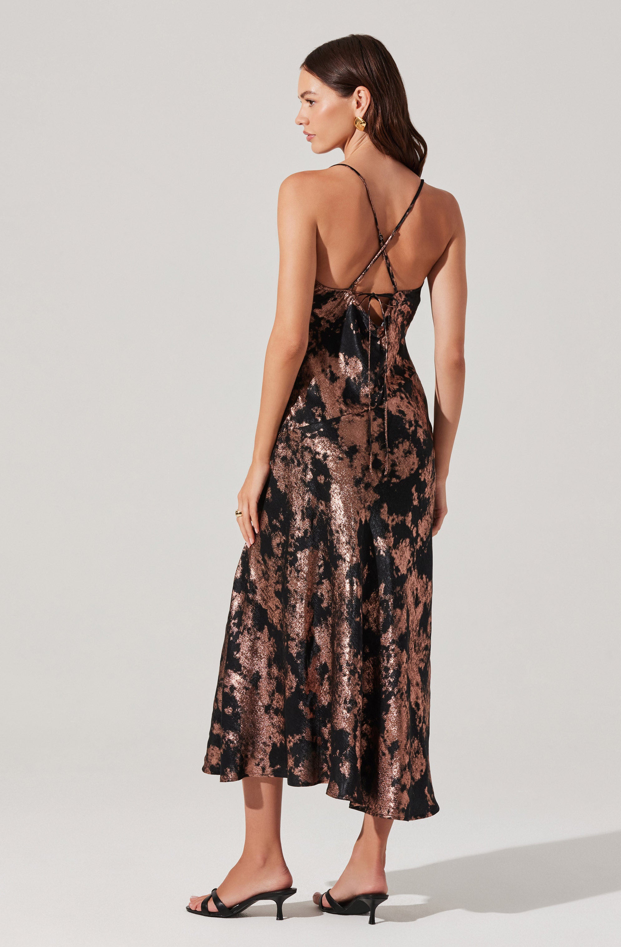 Gaia Metallic Midi Dress-Aljck