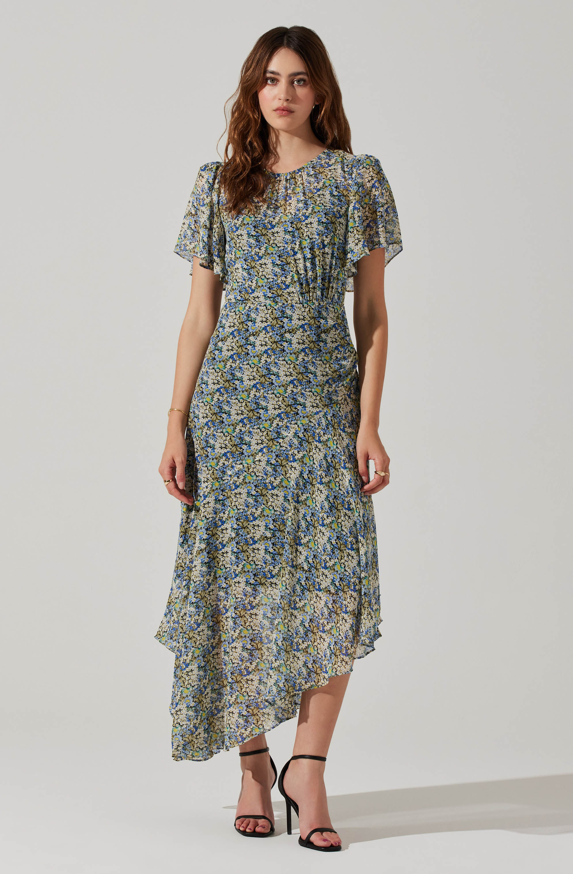 Mirella Floral Midi Dress-Aljck