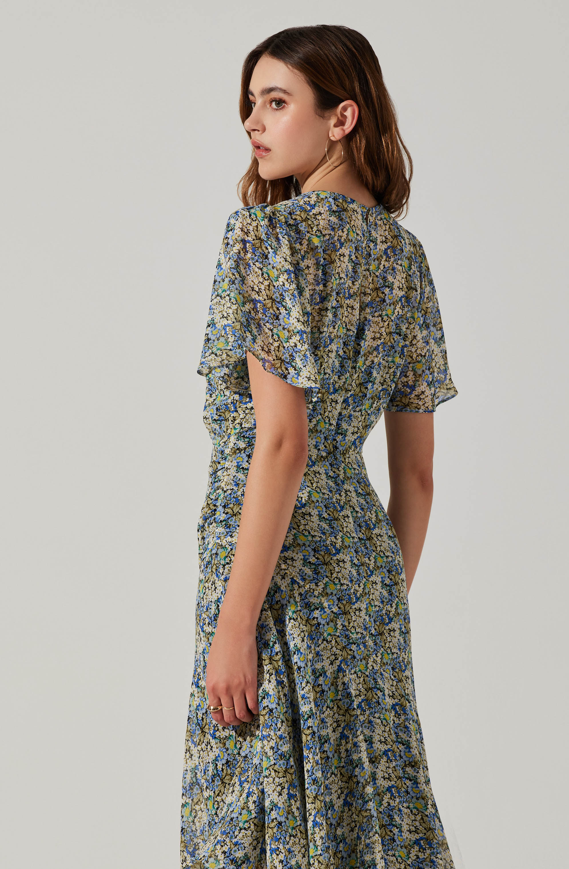 Mirella Floral Midi Dress-Aljck