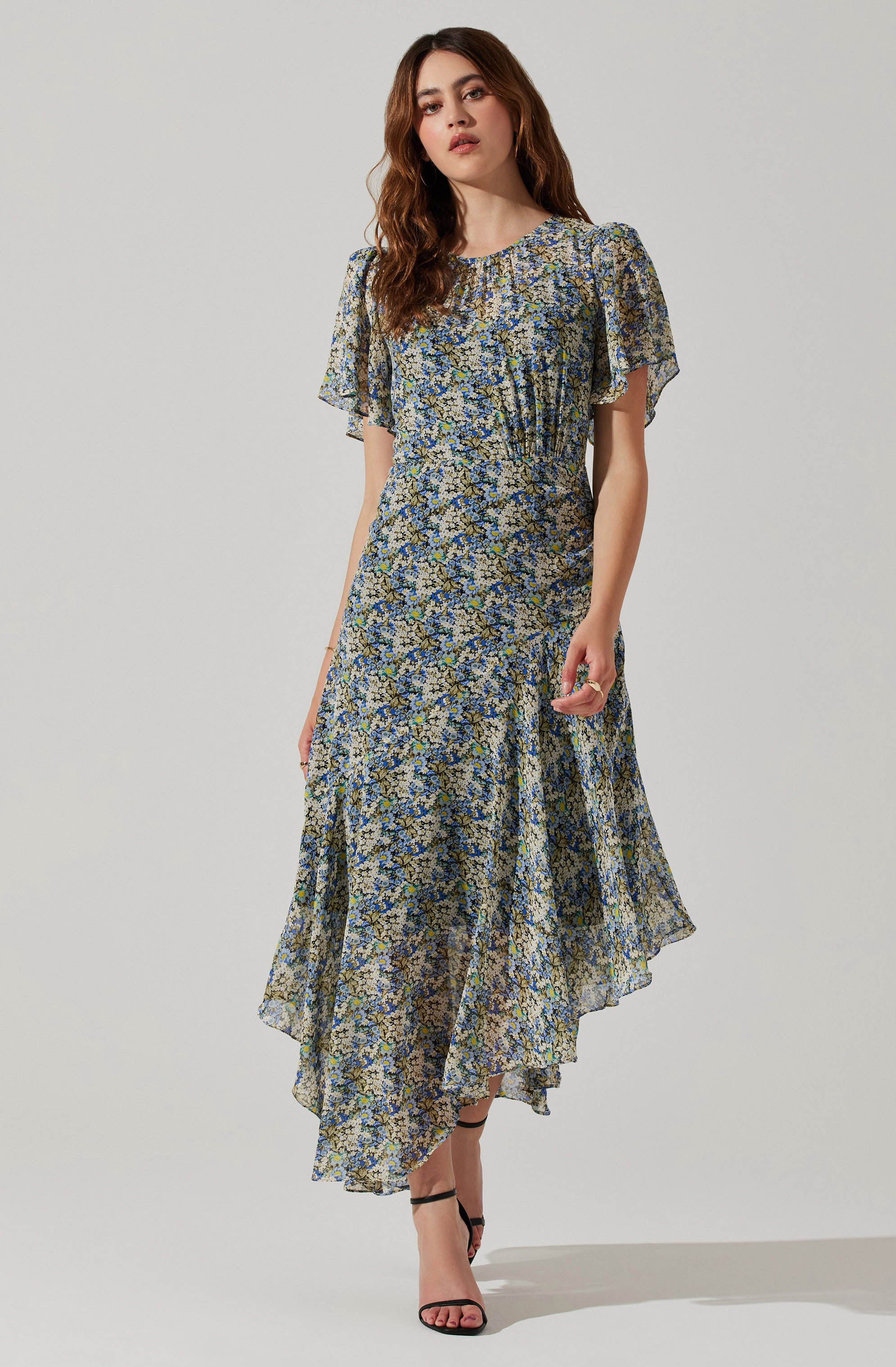 Mirella Floral Midi Dress-Aljck
