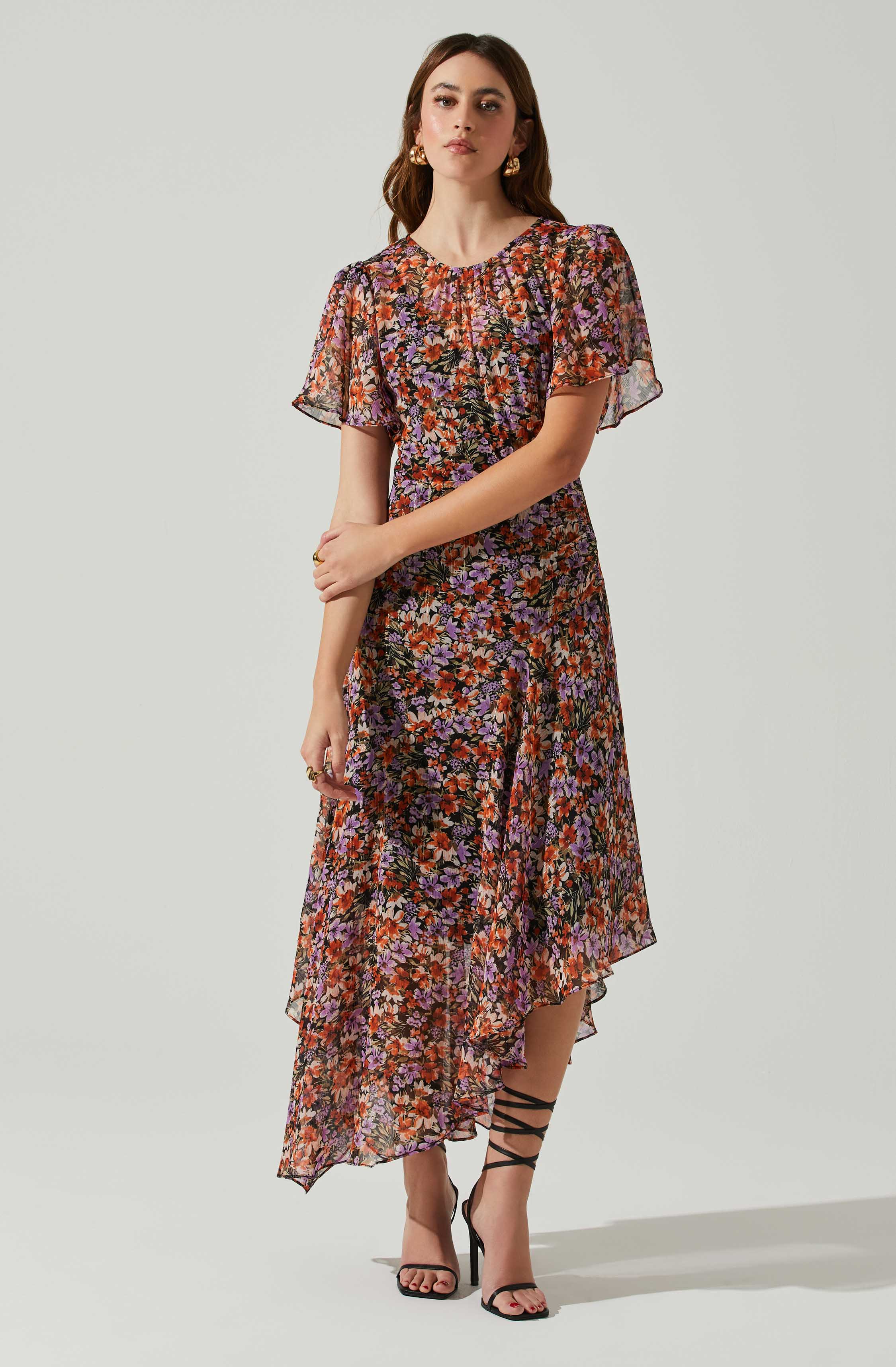 Mirella Floral Midi Dress-Aljck