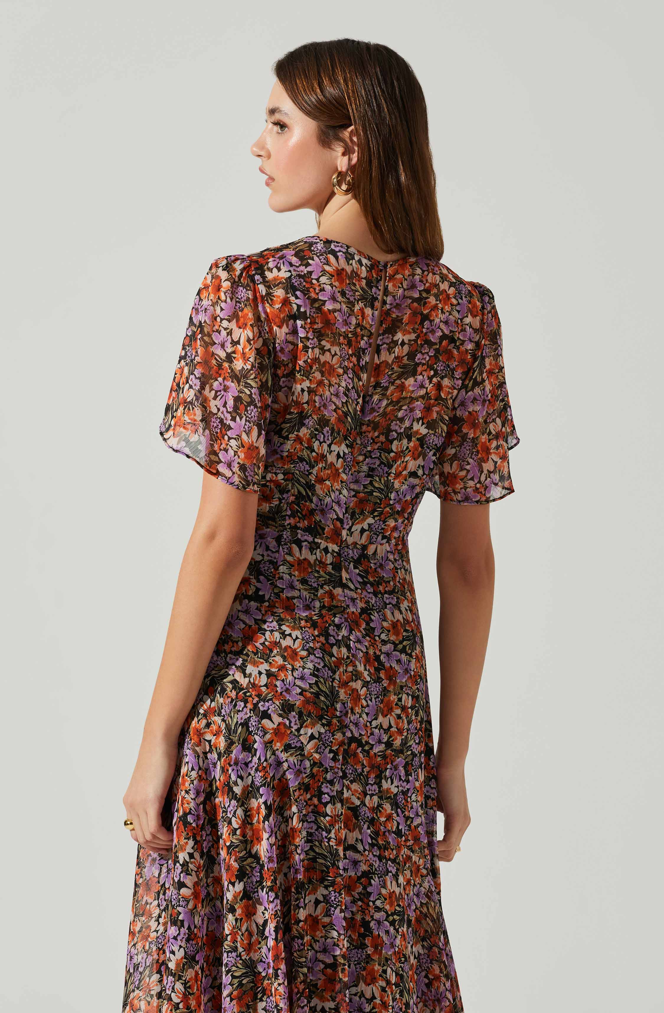 Mirella Floral Midi Dress-Aljck