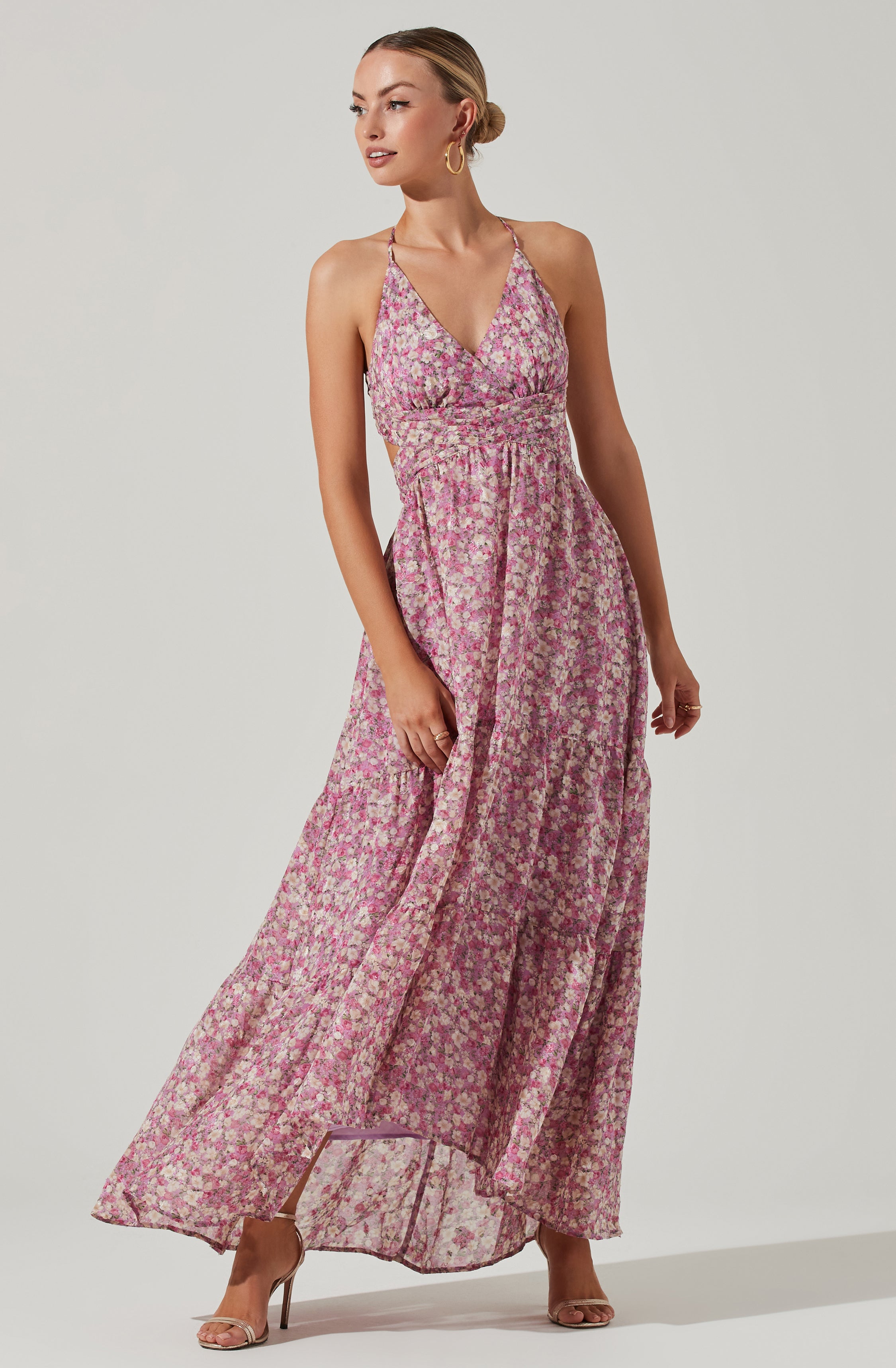 Frolic Floral Cutout Maxi Dress-Aljck