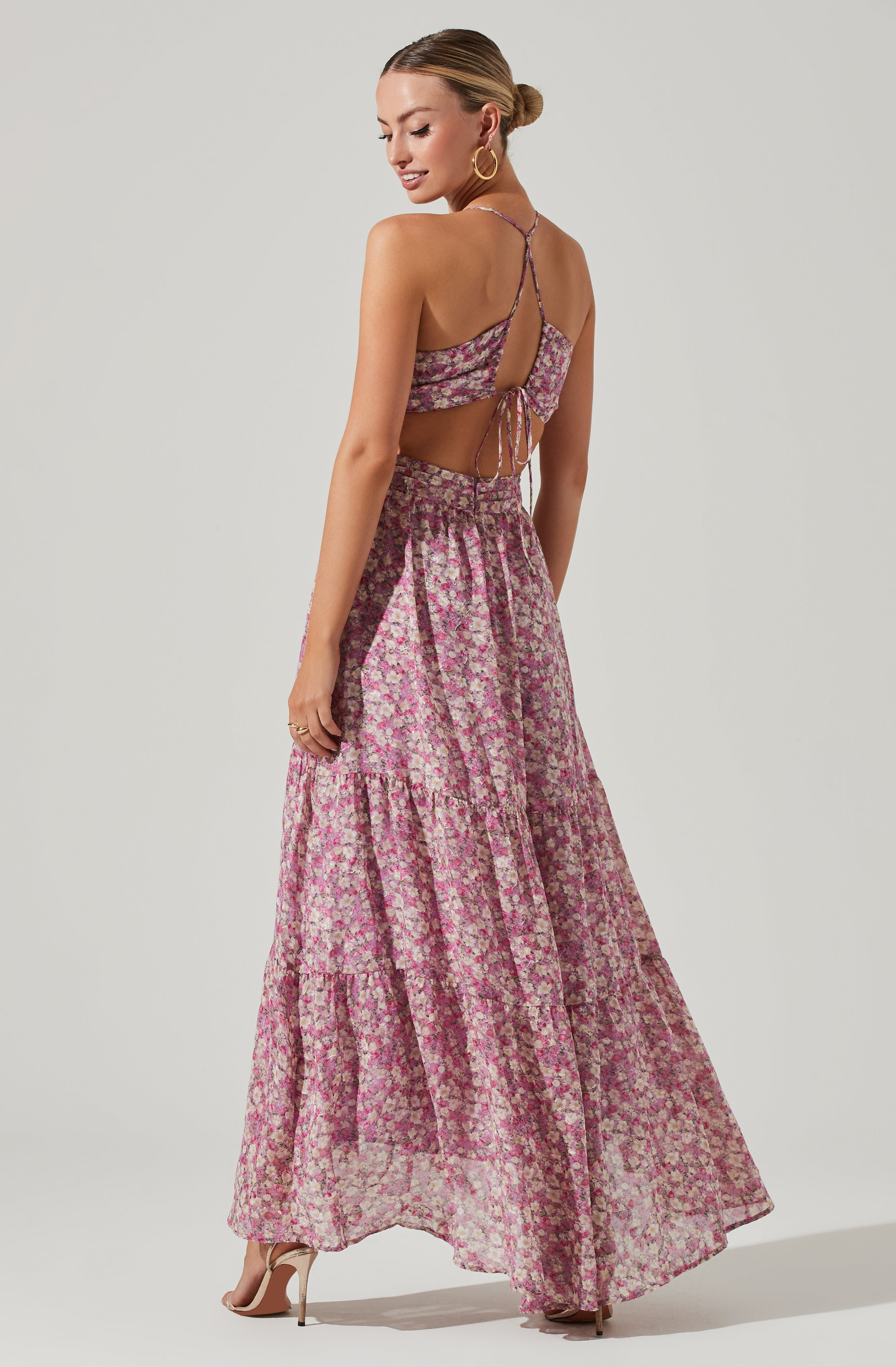 Frolic Floral Cutout Maxi Dress-Aljck