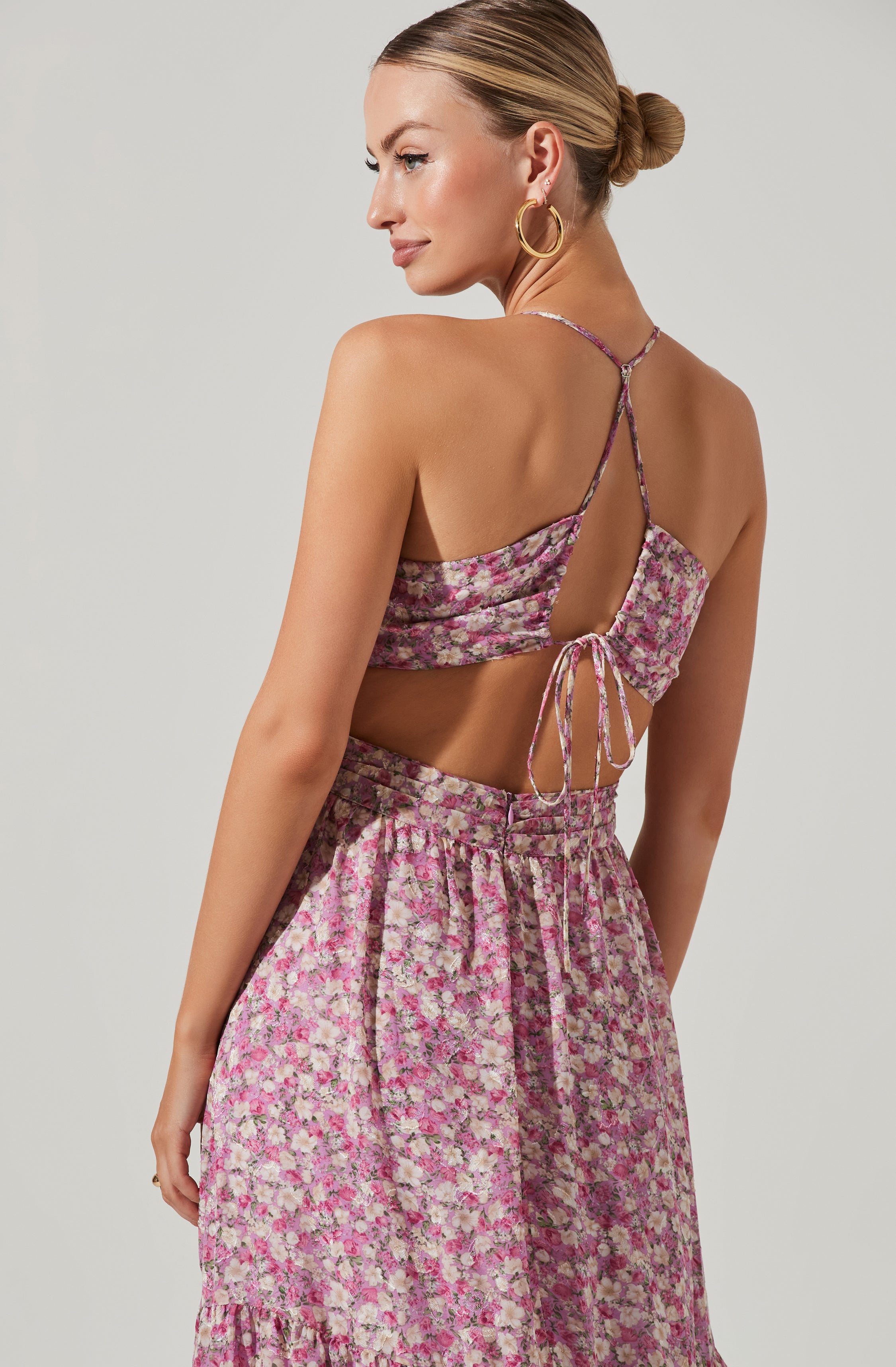 Frolic Floral Cutout Maxi Dress-Aljck