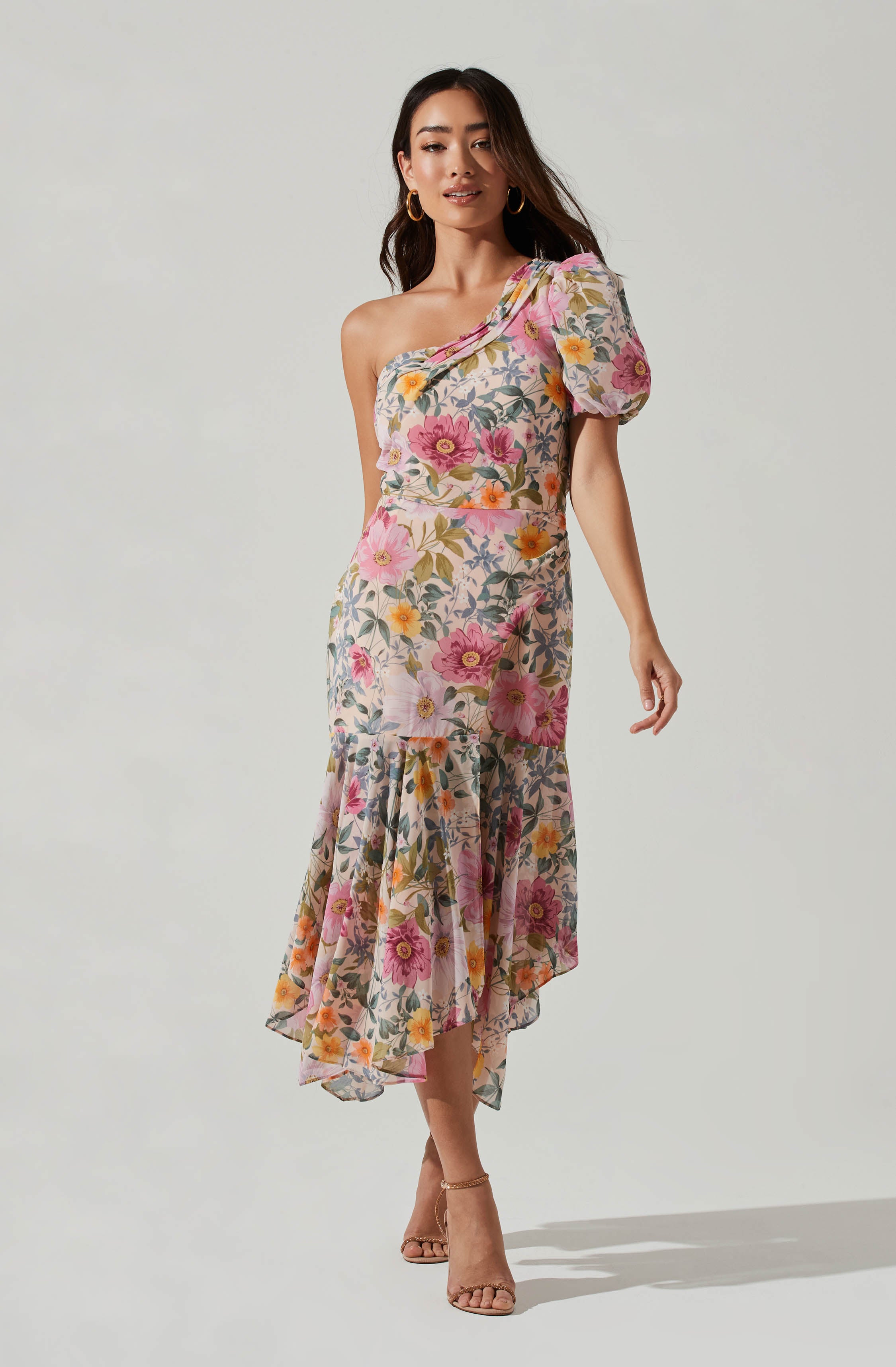 Santorini One Shoulder Midi Dress-Aljck