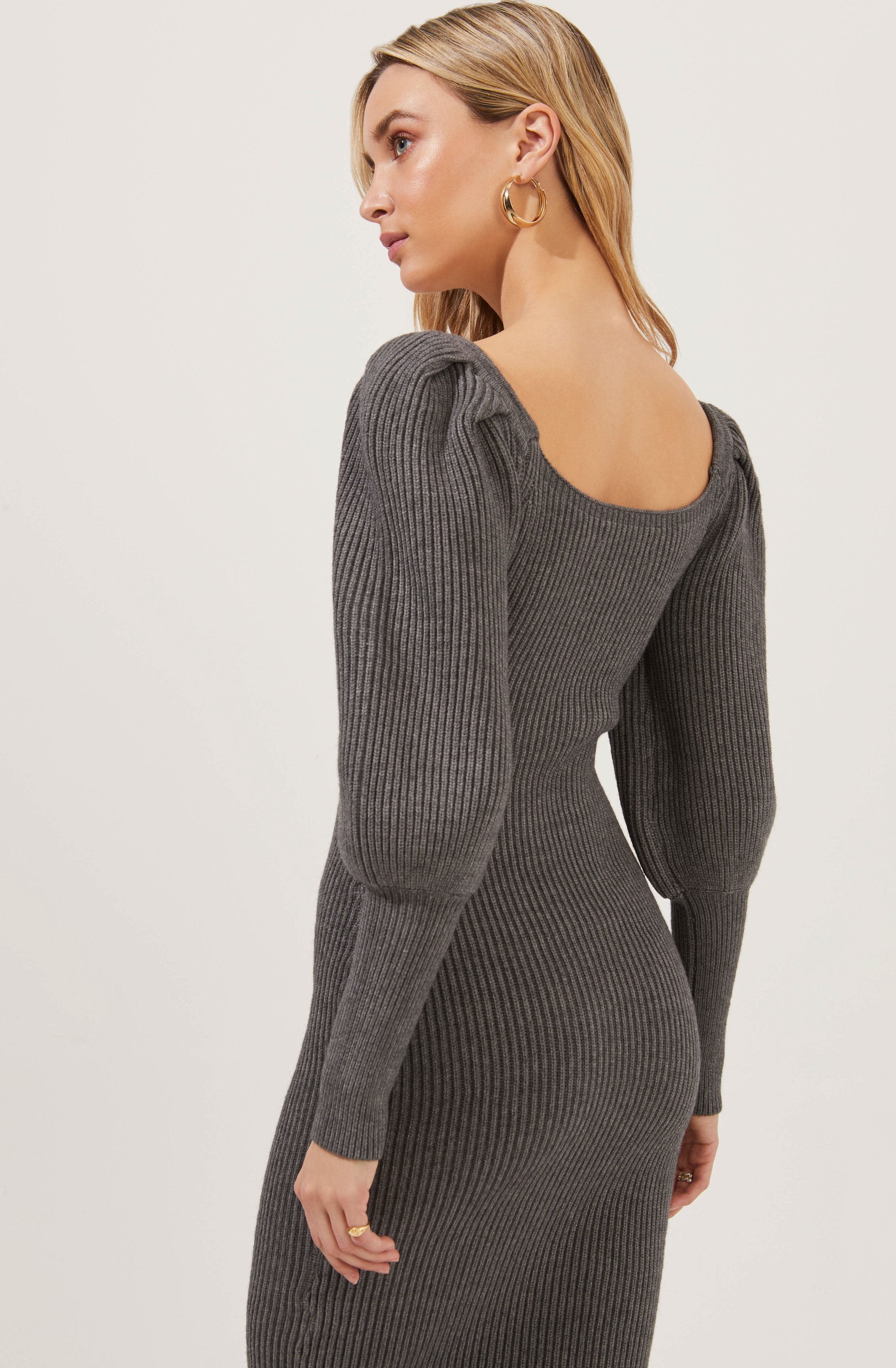 Jansen Puff Sleeve Sweater Dress-Aljck