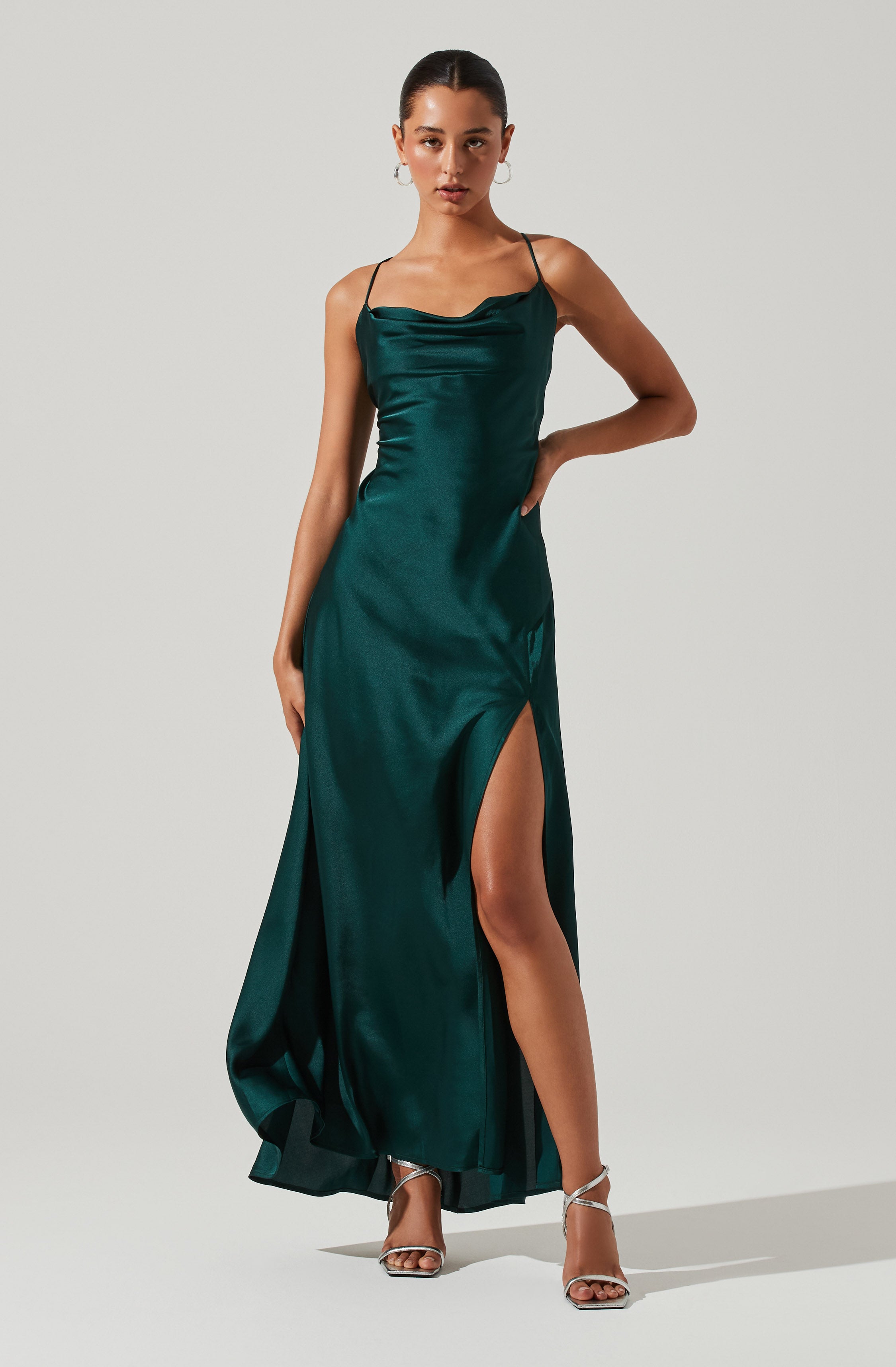 Palisades Cowl Neck Maxi Dress-Aljck