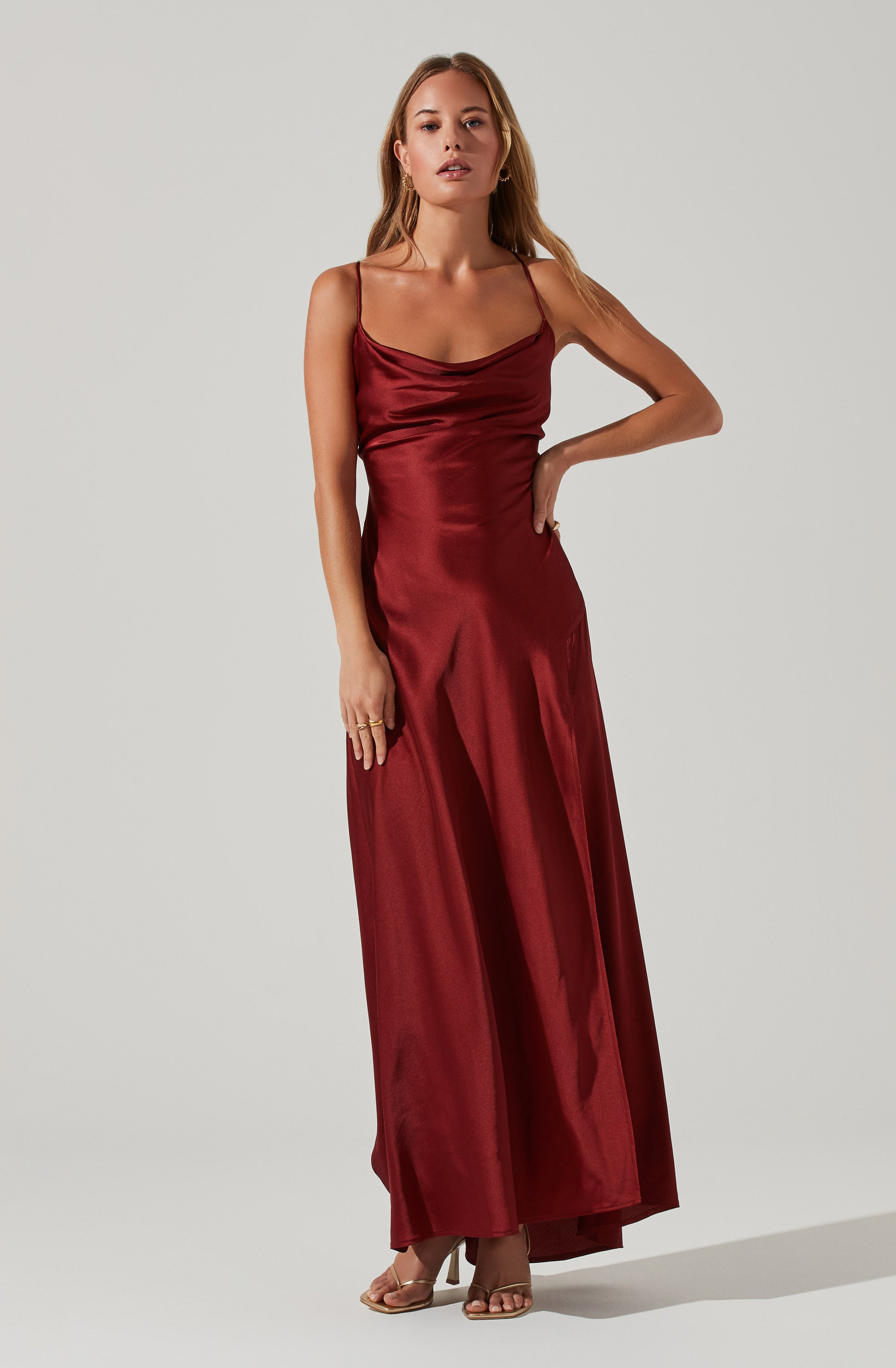 Palisades Cowl Neck Maxi Dress-Aljck