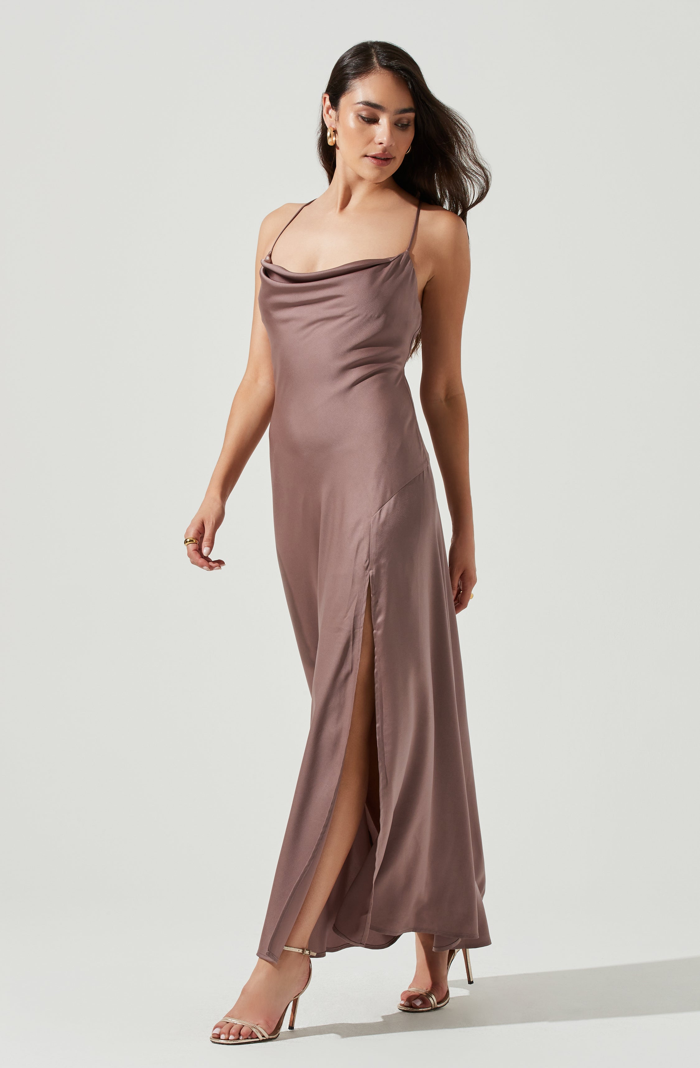 Palisades Cowl Neck Maxi Dress-Aljck
