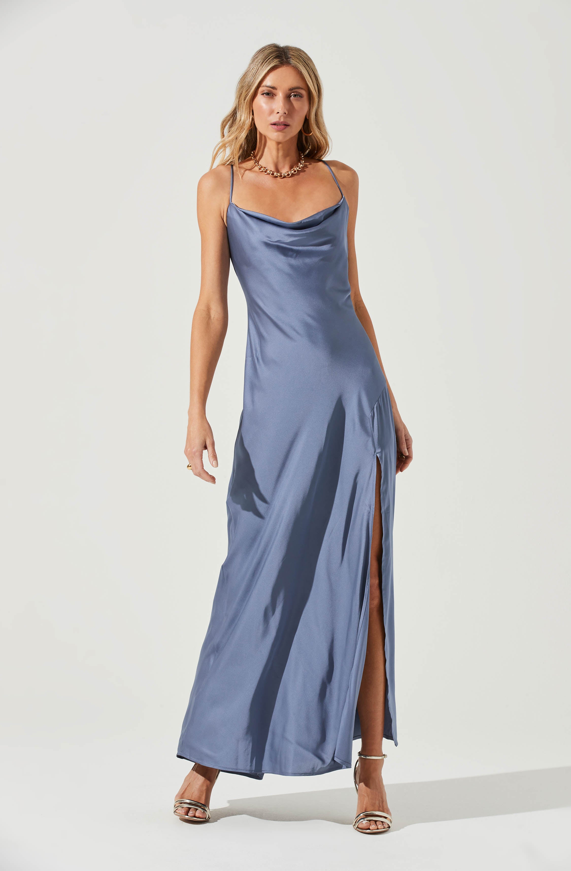 Palisades Cowl Neck Maxi Dress-Aljck