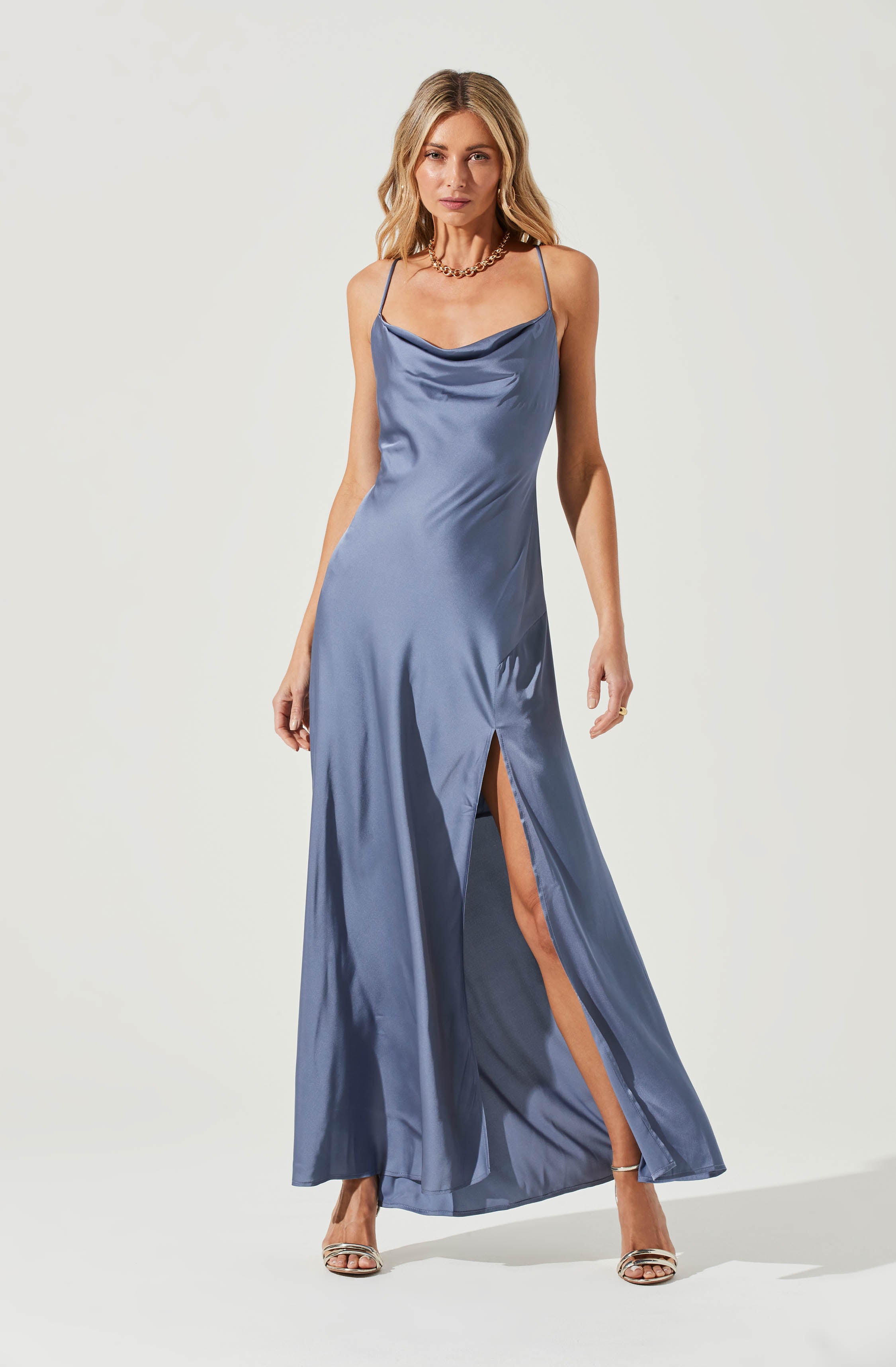 Palisades Cowl Neck Maxi Dress-Aljck