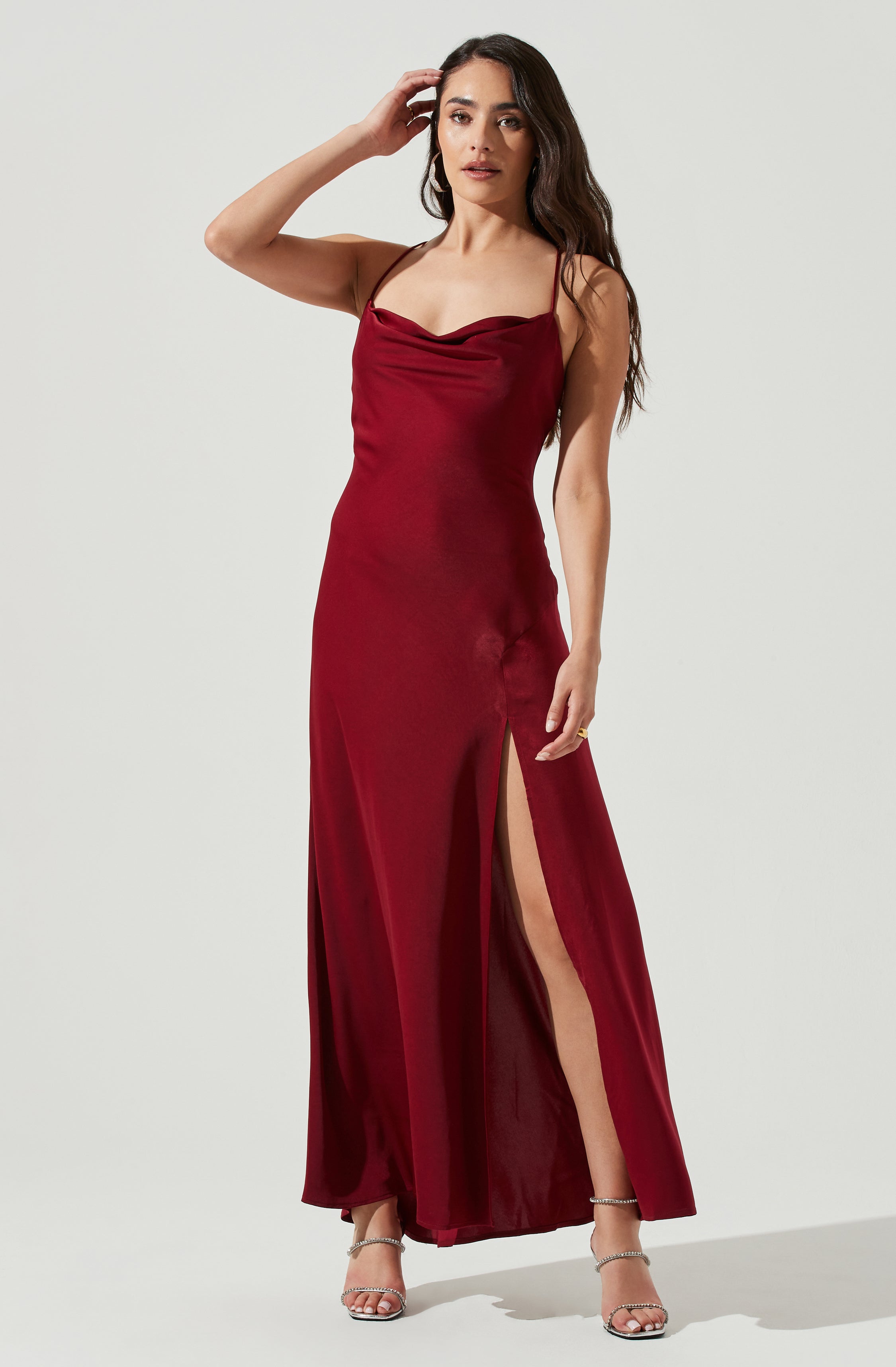 Palisades Cowl Neck Maxi Dress-Aljck