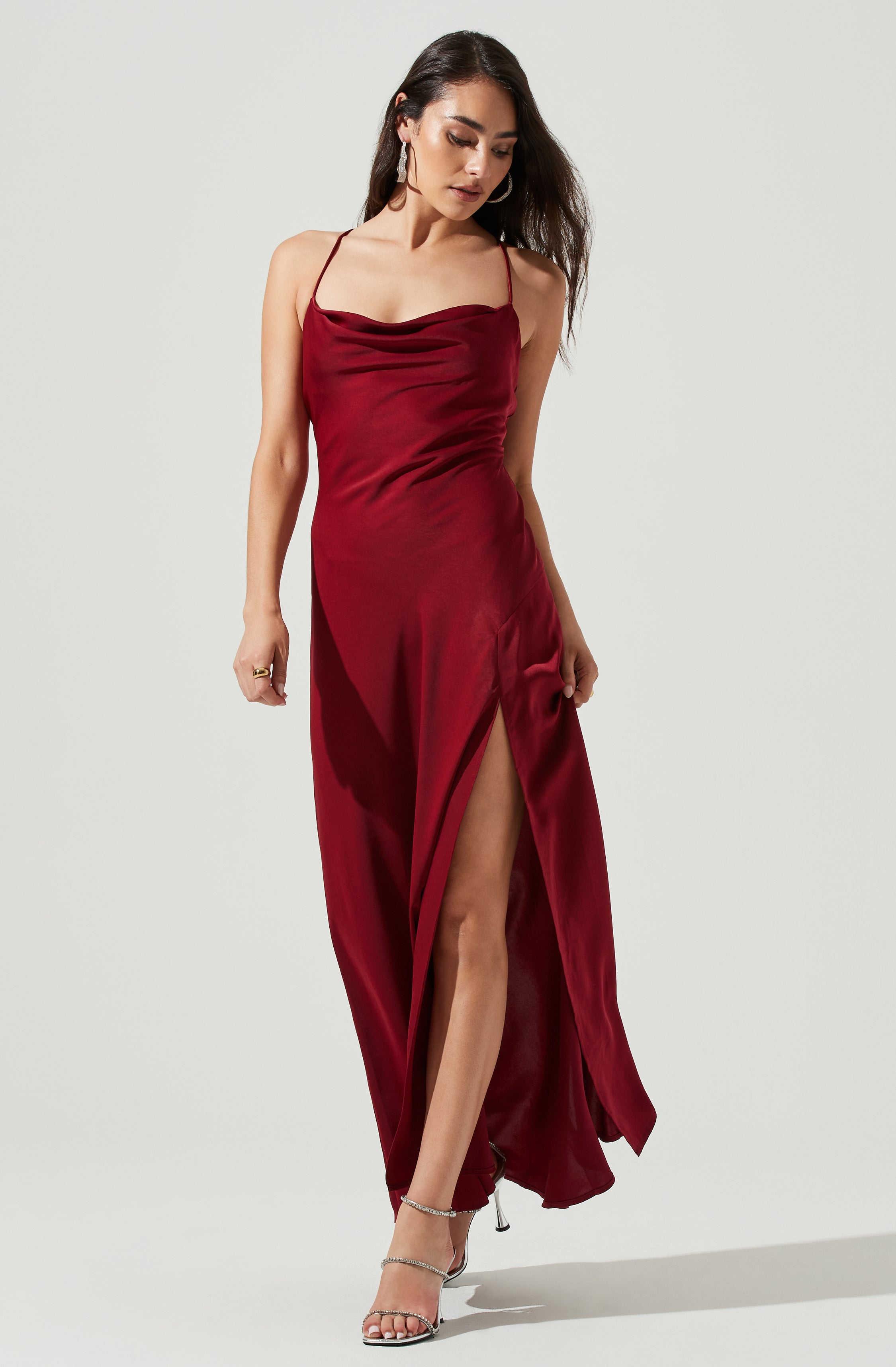 Palisades Cowl Neck Maxi Dress-Aljck
