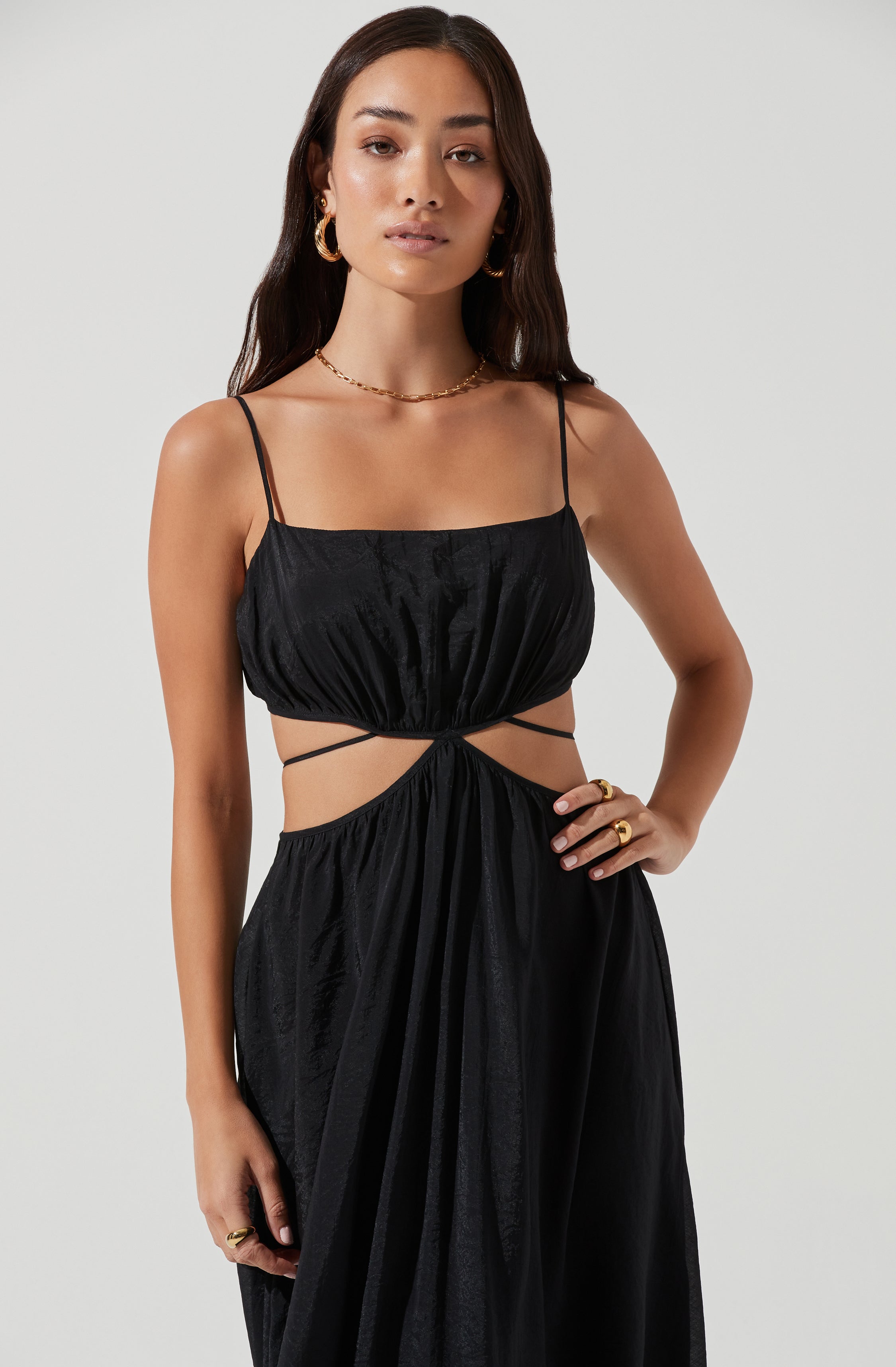 Sanger Cutout Midi Dress-Aljck