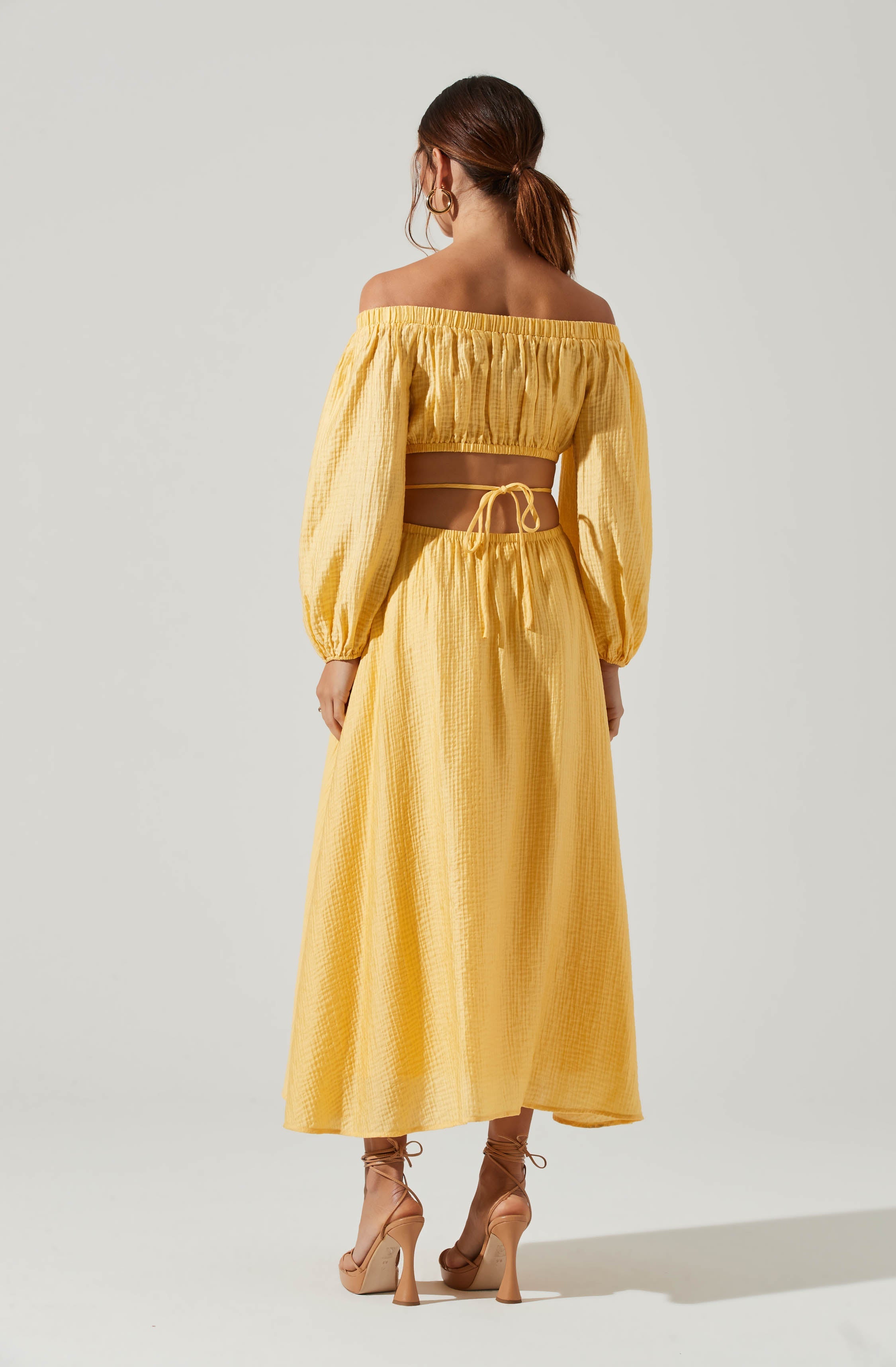 Cassian Cutout Off Shoulder Midi Dress-Aljck