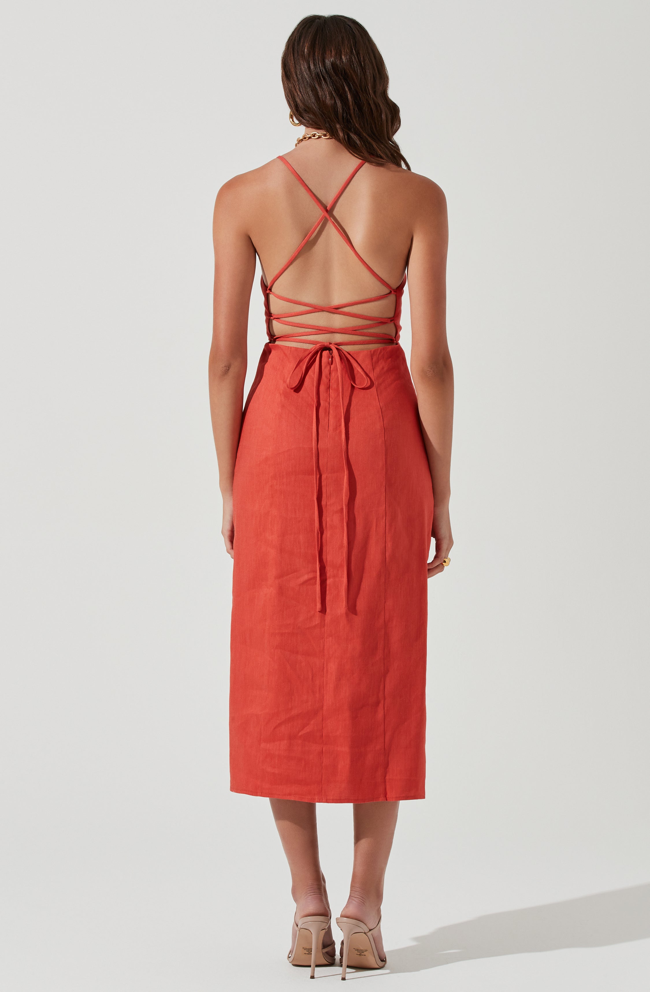 Brayden Strappy Back Midi Dress-Aljck