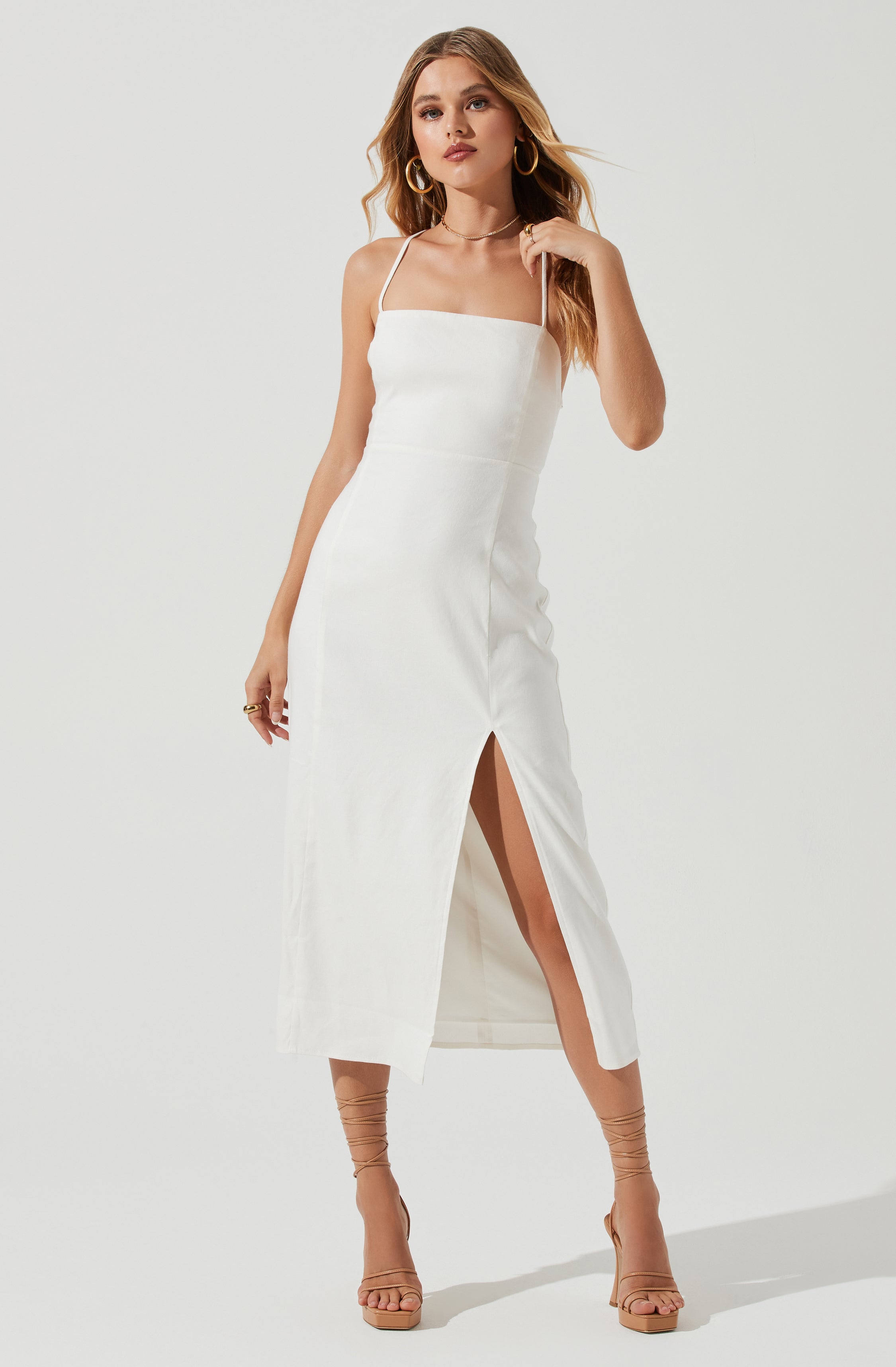 Brayden Strappy Back Midi Dress-Aljck