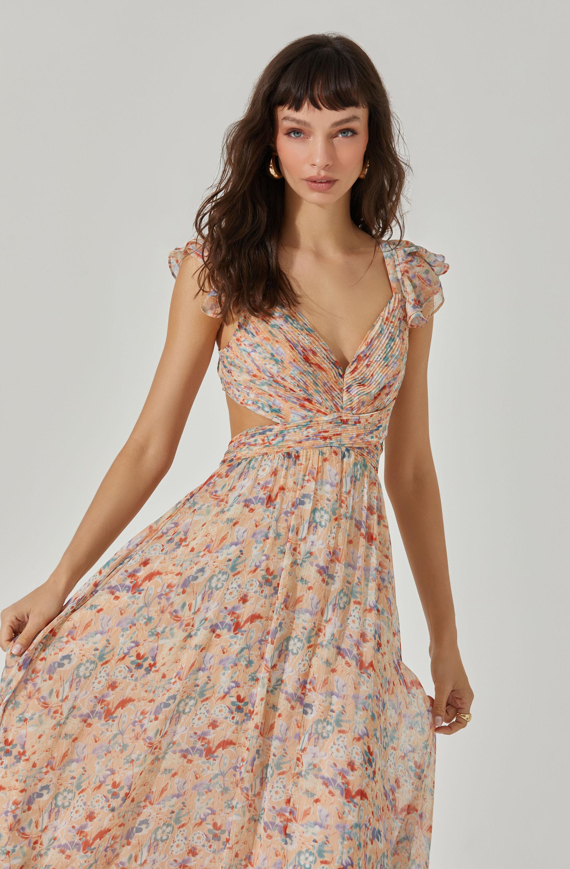 Primrose Floral Strappy Back Maxi Dress-Aljck