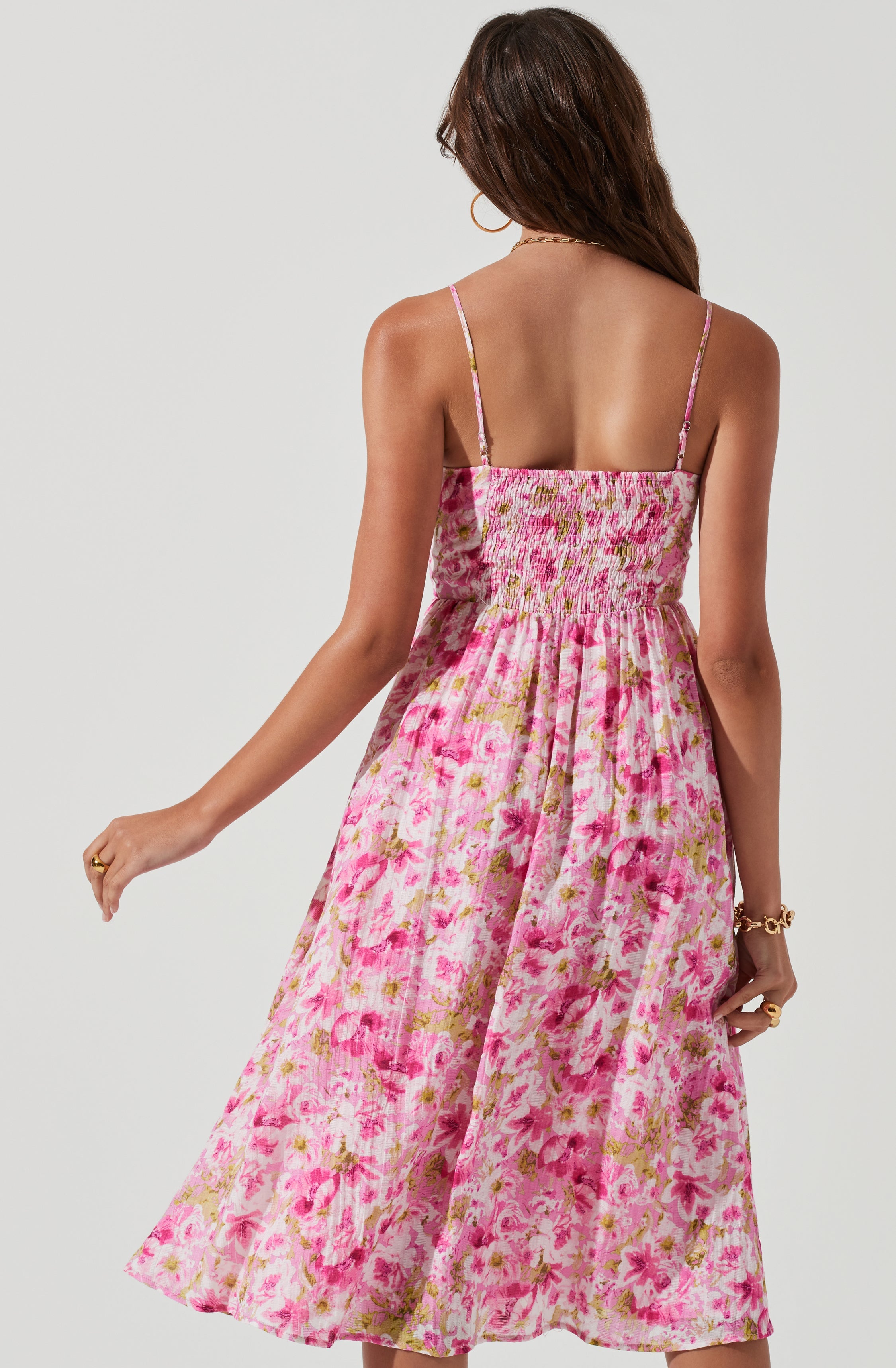 Ferreira Floral Bustier Midi Dress-Aljck