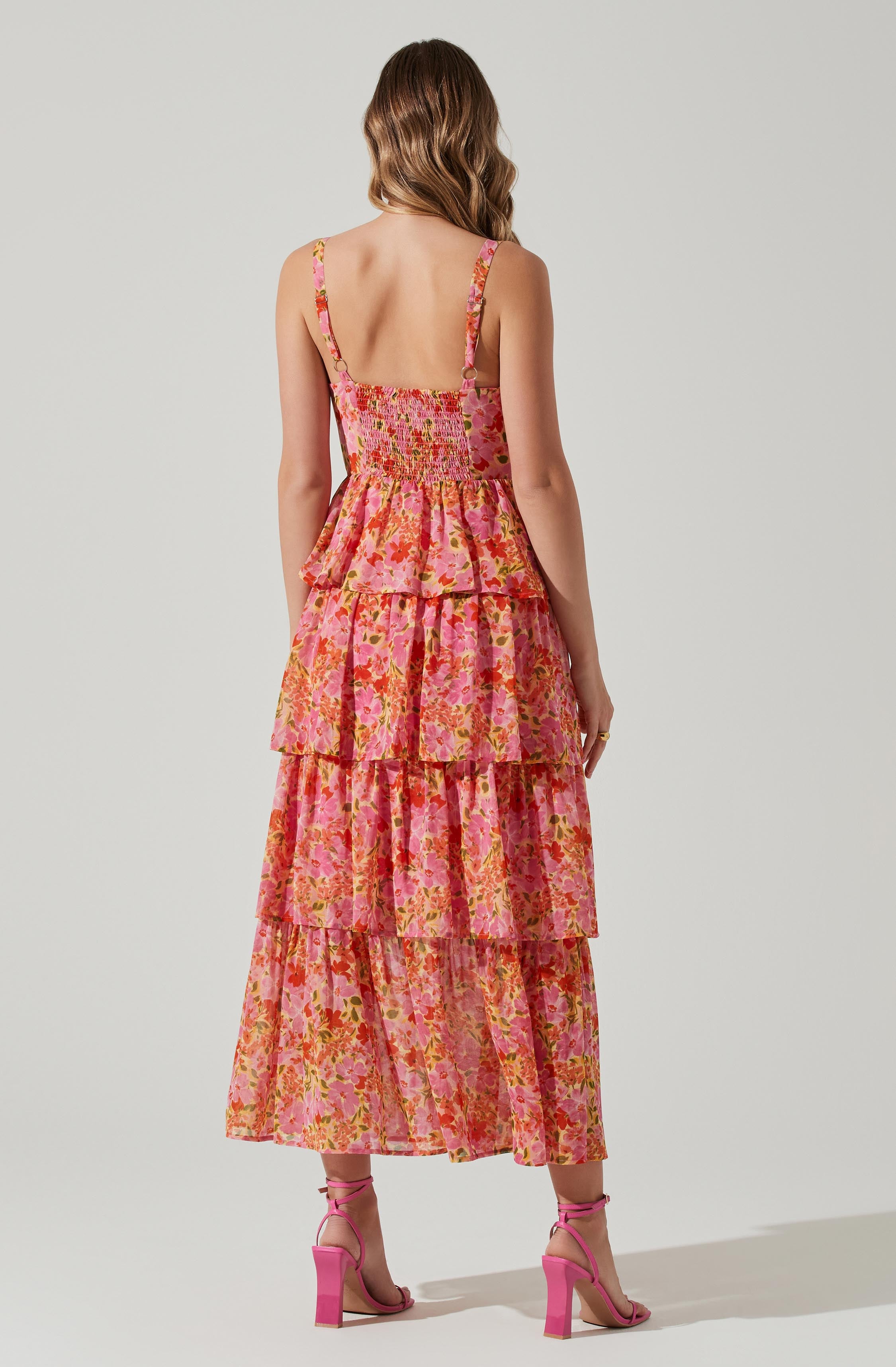 Midsummer Floral Tiered Maxi Dress-Aljck
