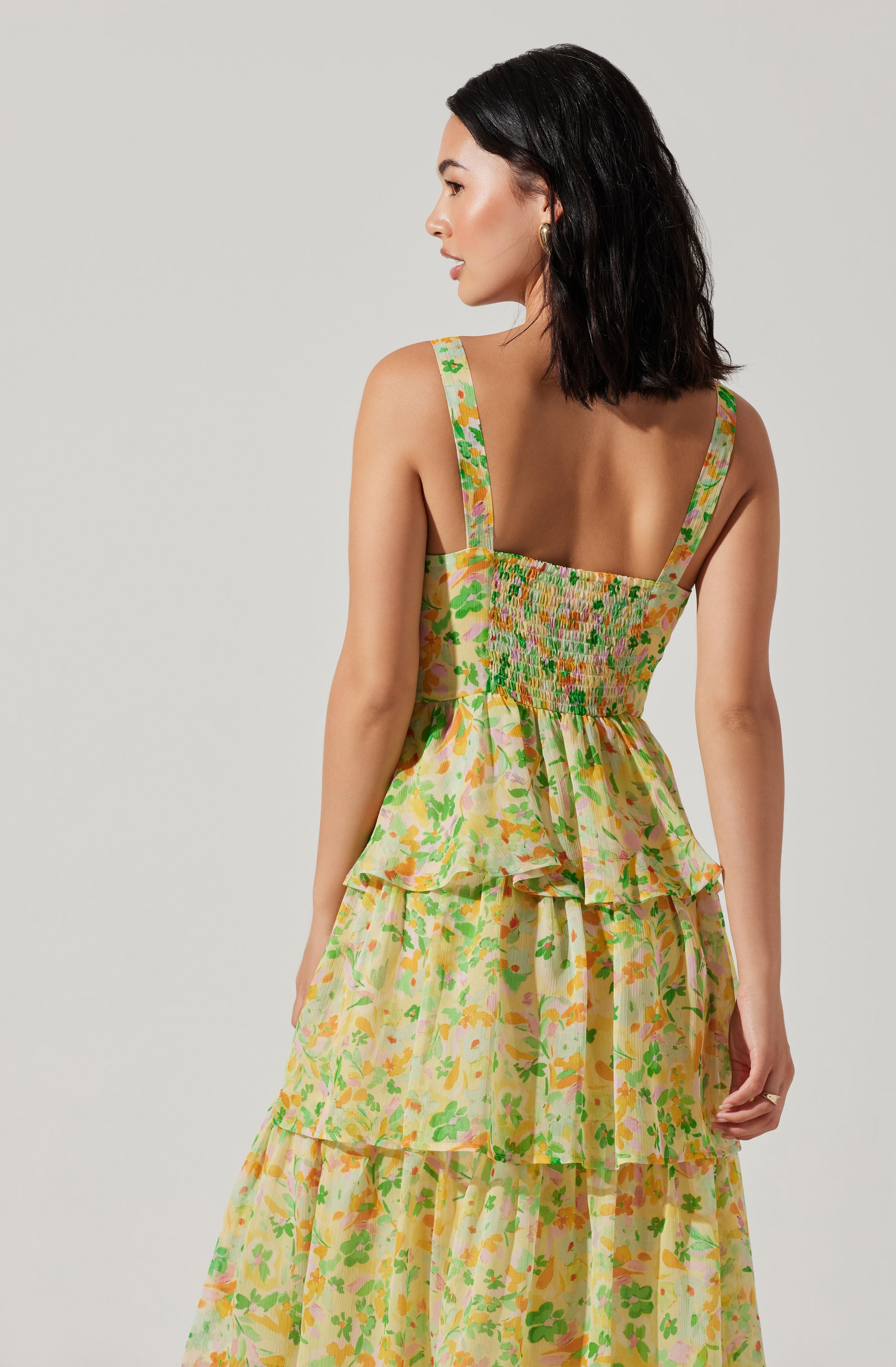 Midsummer Floral Tiered Maxi Dress-Aljck