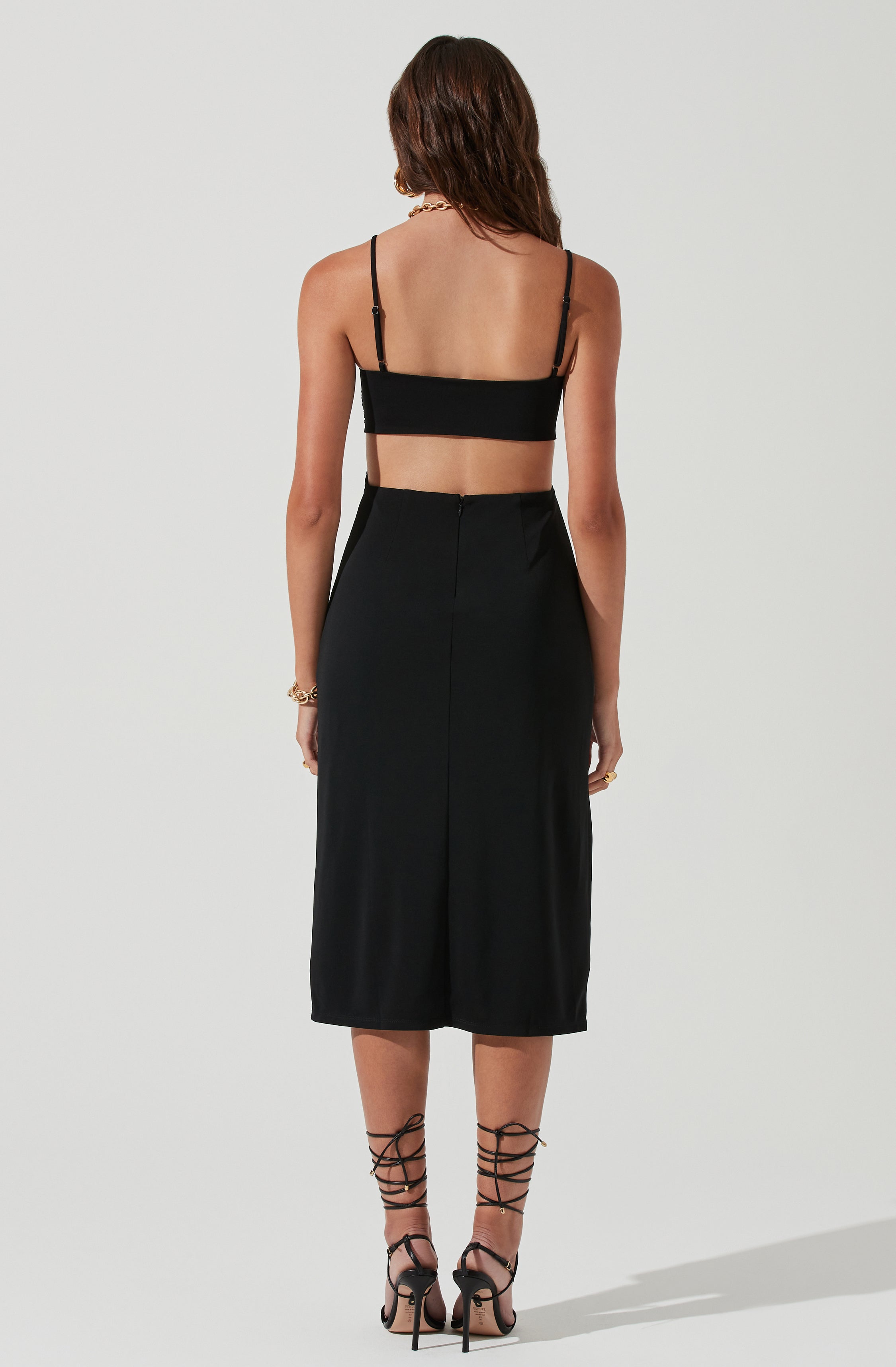 Geller Ruched Cutout Midi Dress-Aljck