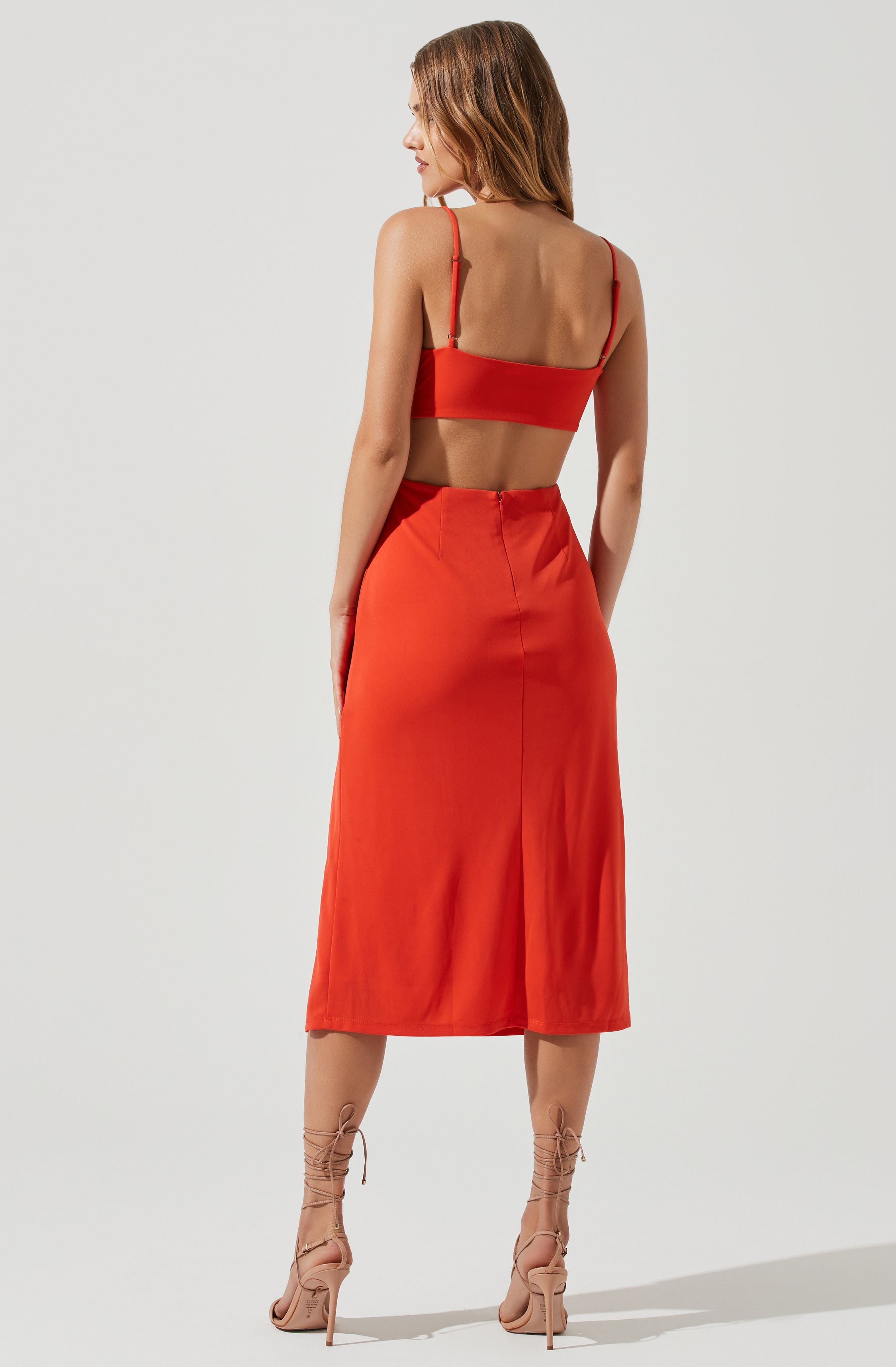 Geller Ruched Cutout Midi Dress-Aljck