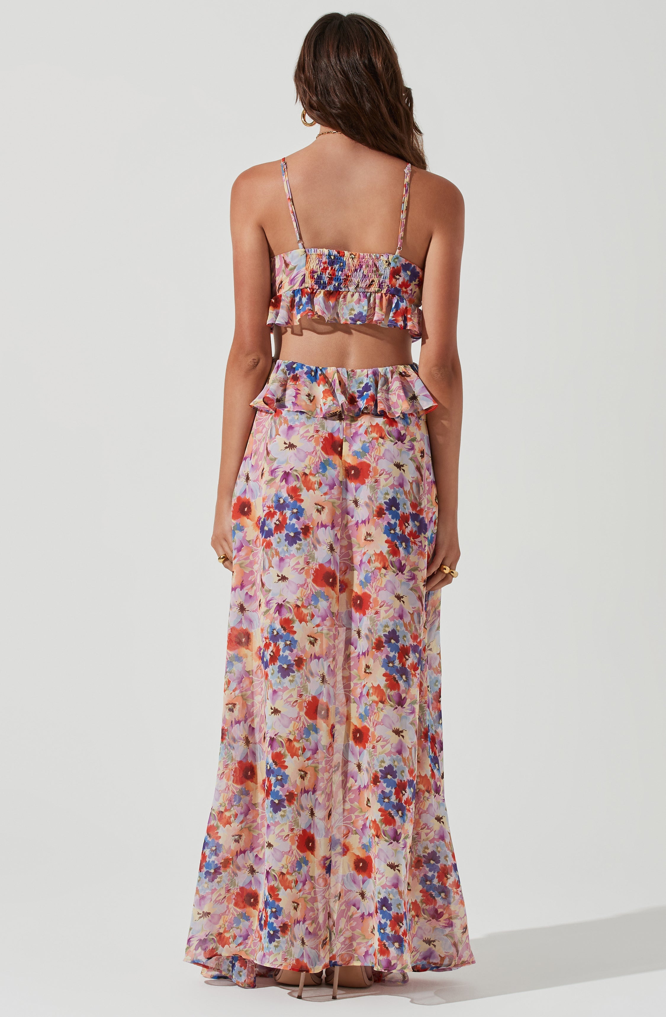 Palace Floral Cutout Maxi Dress-Aljck