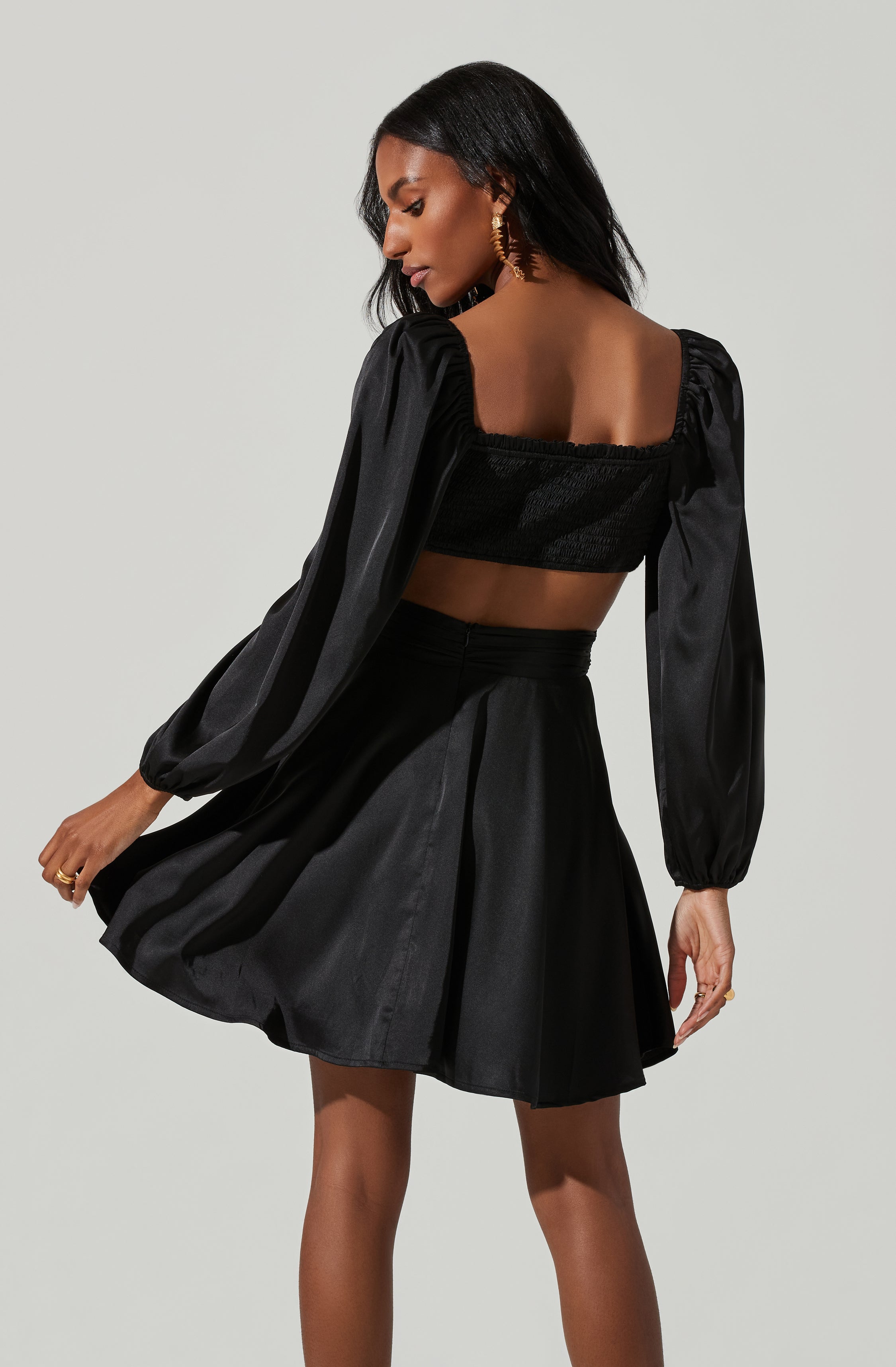 Anamaria Cutout Long Sleeve Mini Dress-Aljck