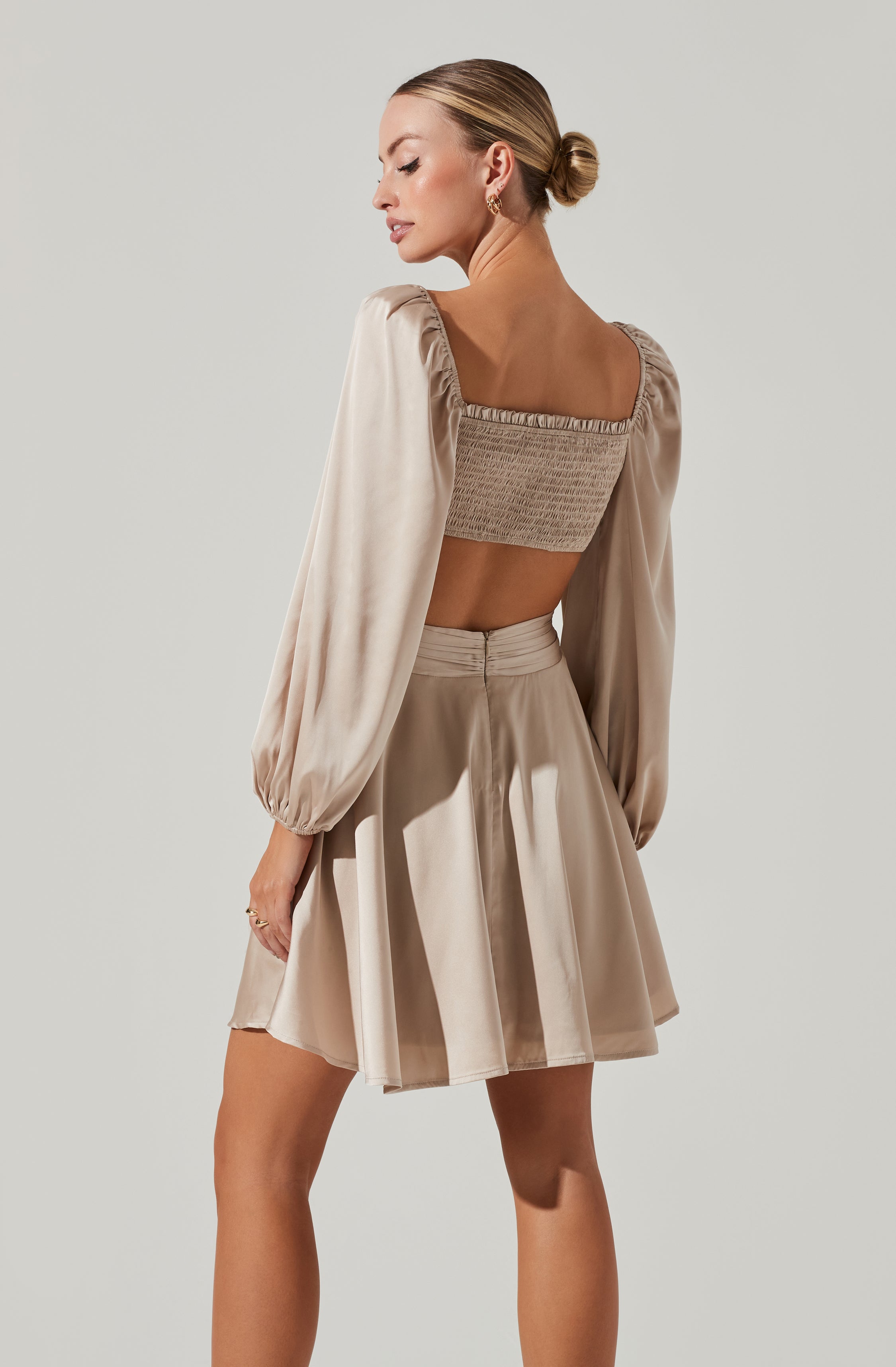 Anamaria Cutout Long Sleeve Mini Dress-Aljck