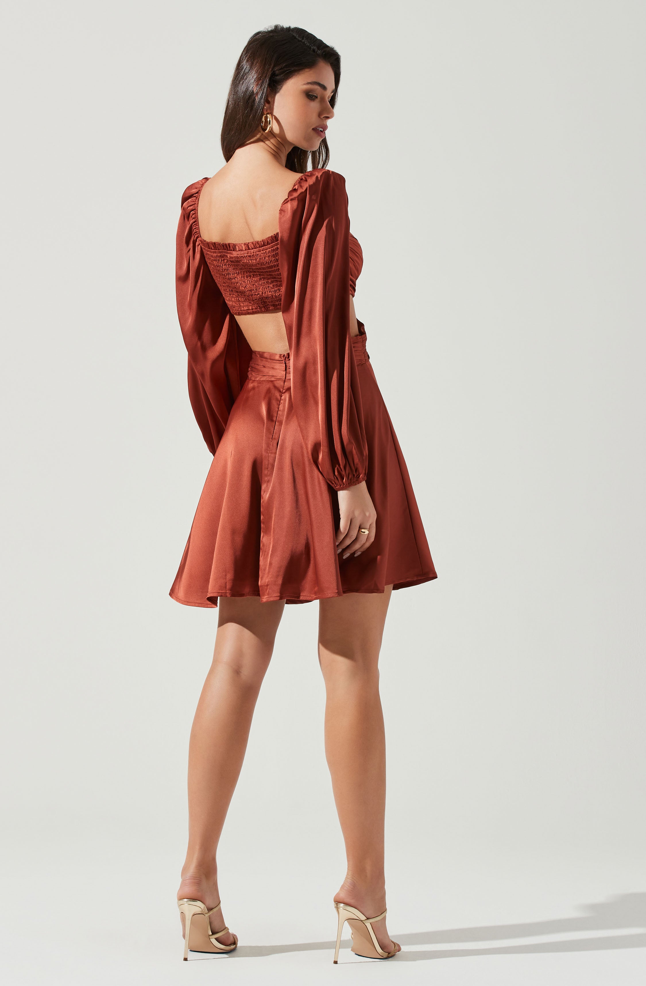 Anamaria Cutout Long Sleeve Mini Dress-Aljck