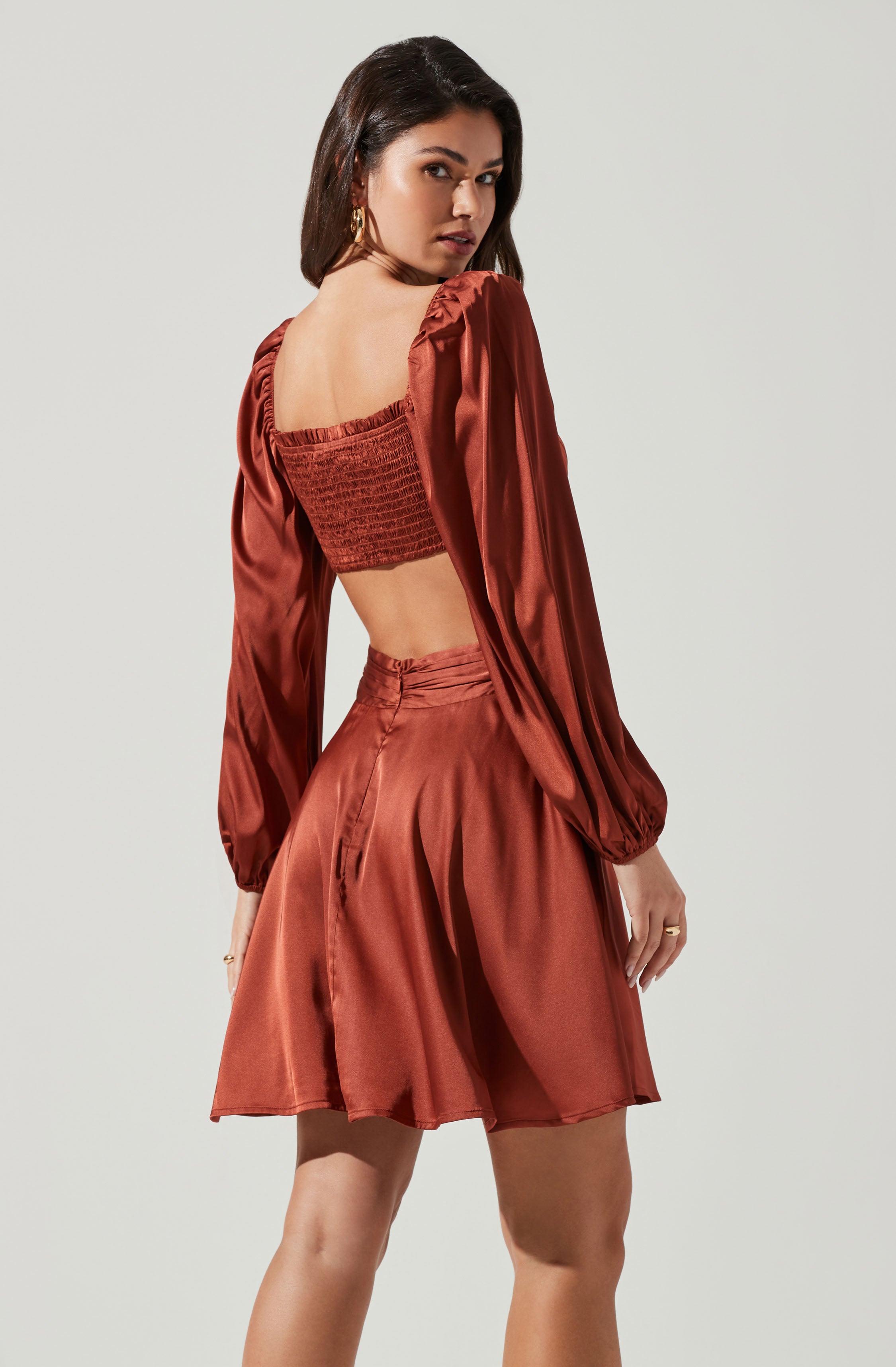 Anamaria Cutout Long Sleeve Mini Dress-Aljck