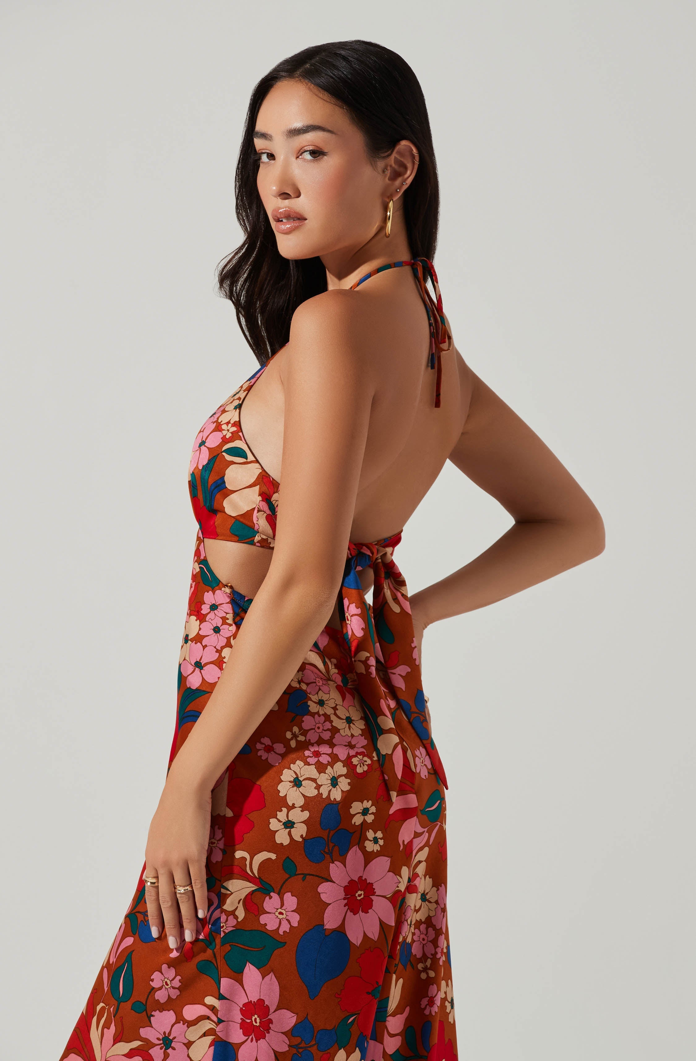 Talitha Floral Halter Maxi Dress-Aljck