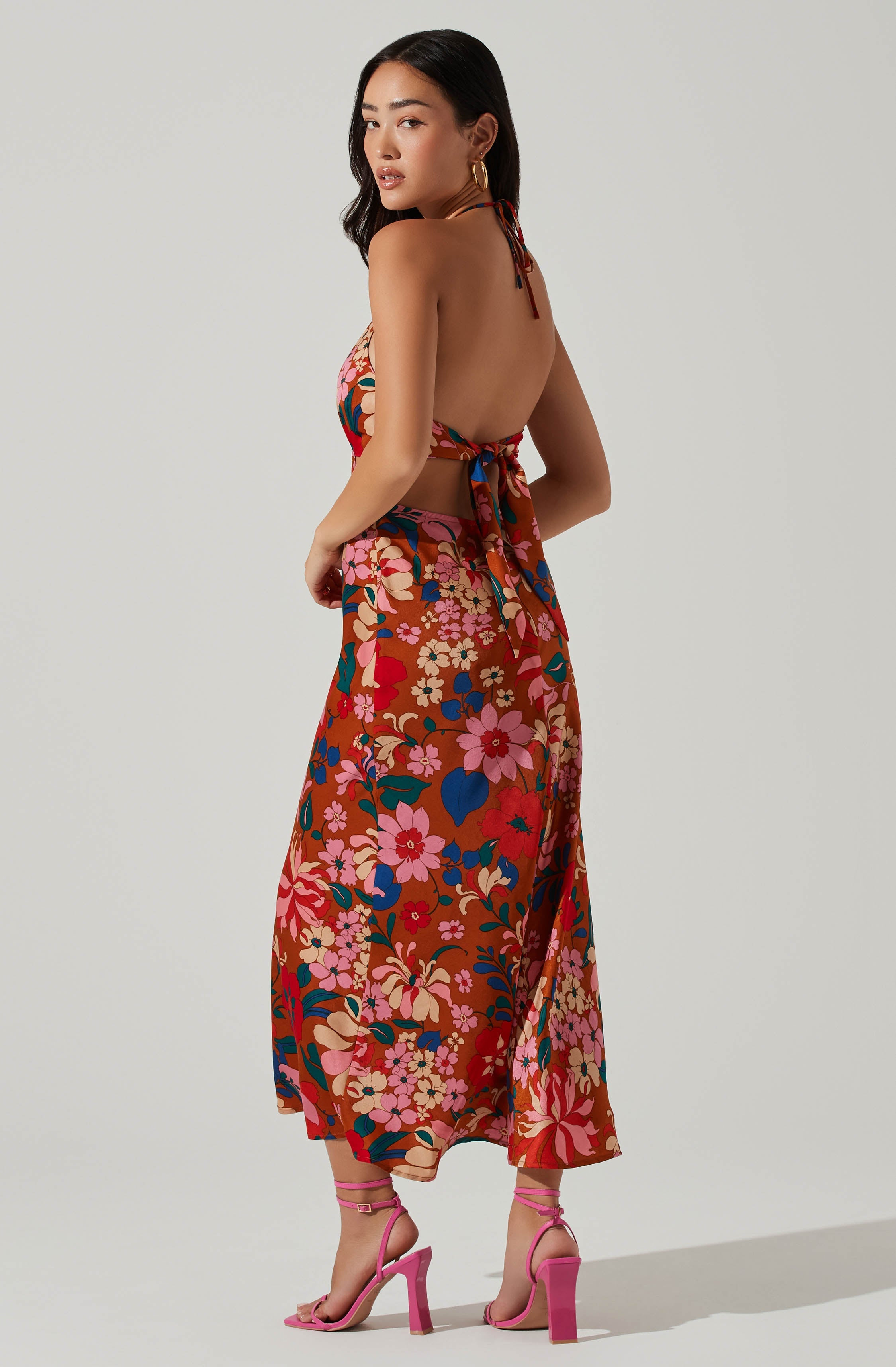 Talitha Floral Halter Maxi Dress-Aljck