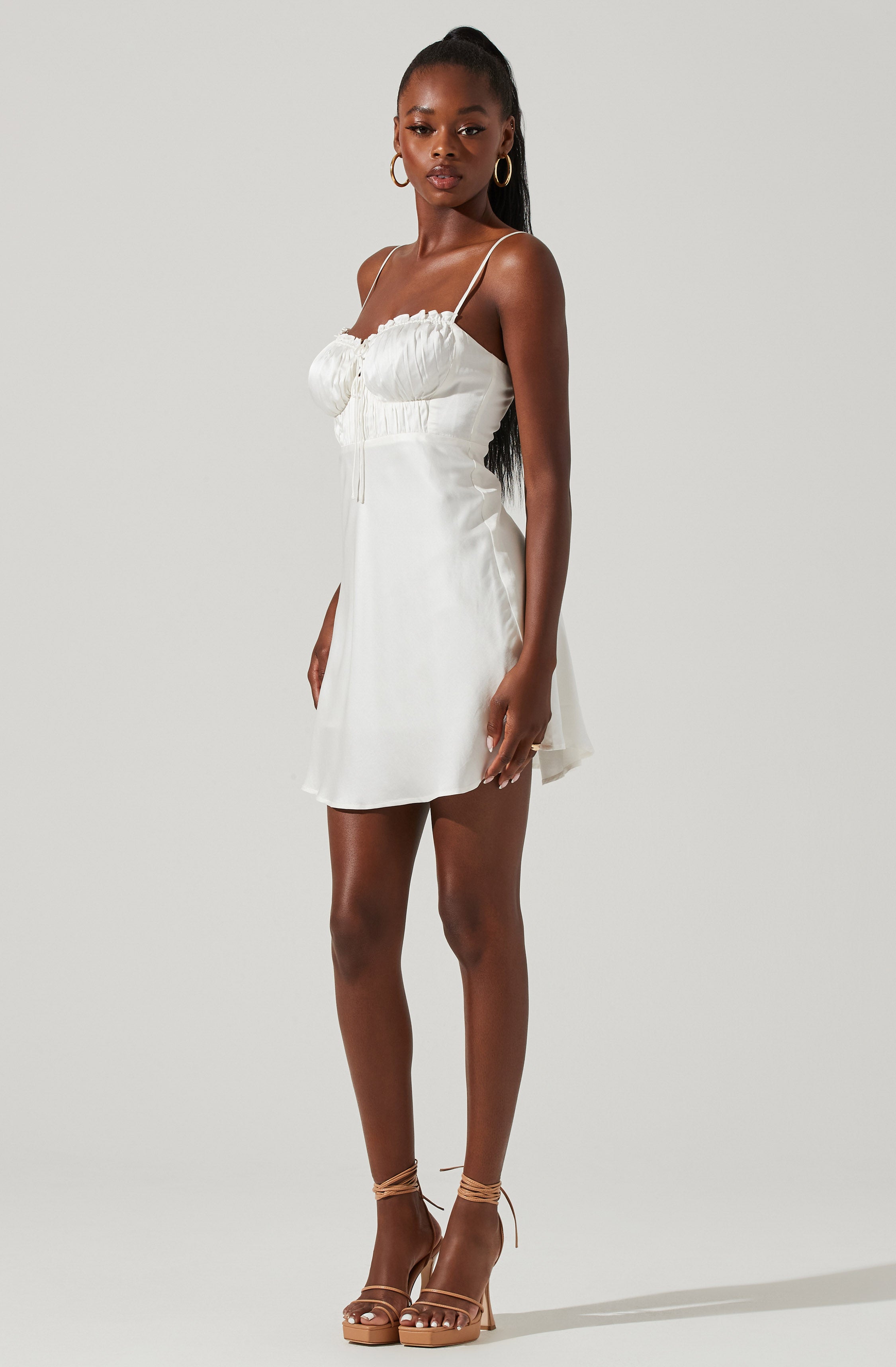 Ellison Satin Sweetheart Mini Dress-Aljck