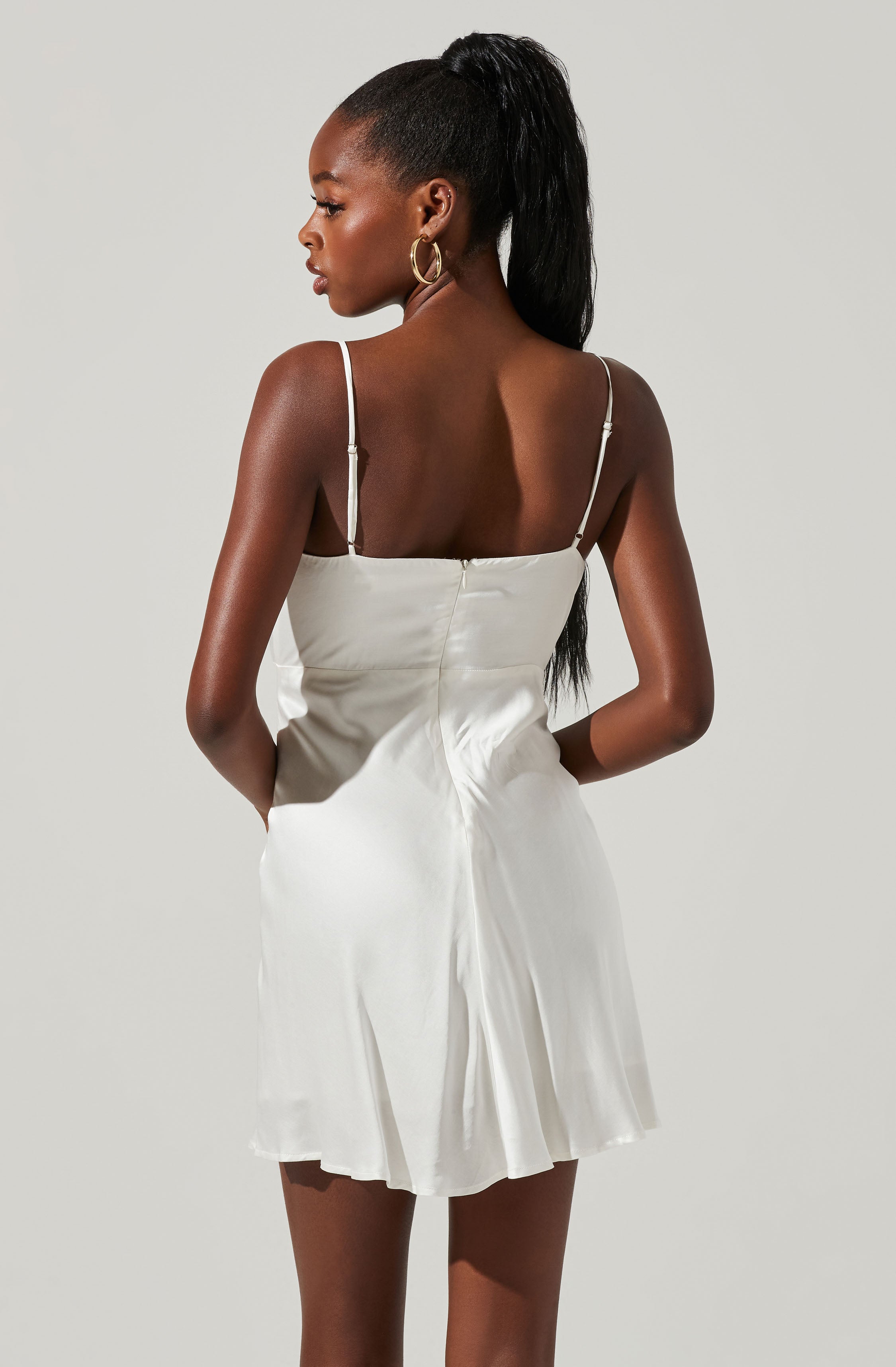 Ellison Satin Sweetheart Mini Dress-Aljck