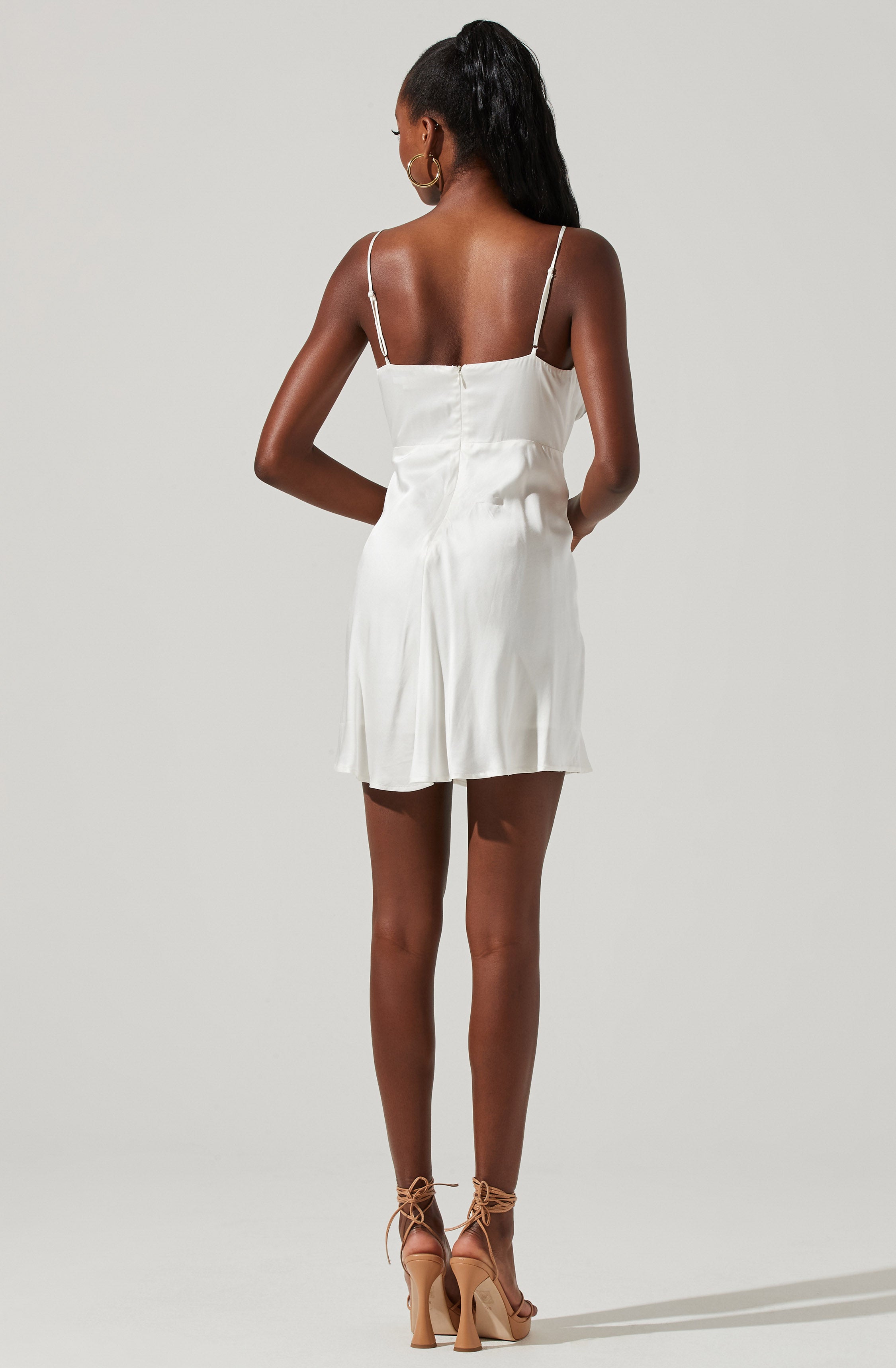 Ellison Satin Sweetheart Mini Dress-Aljck