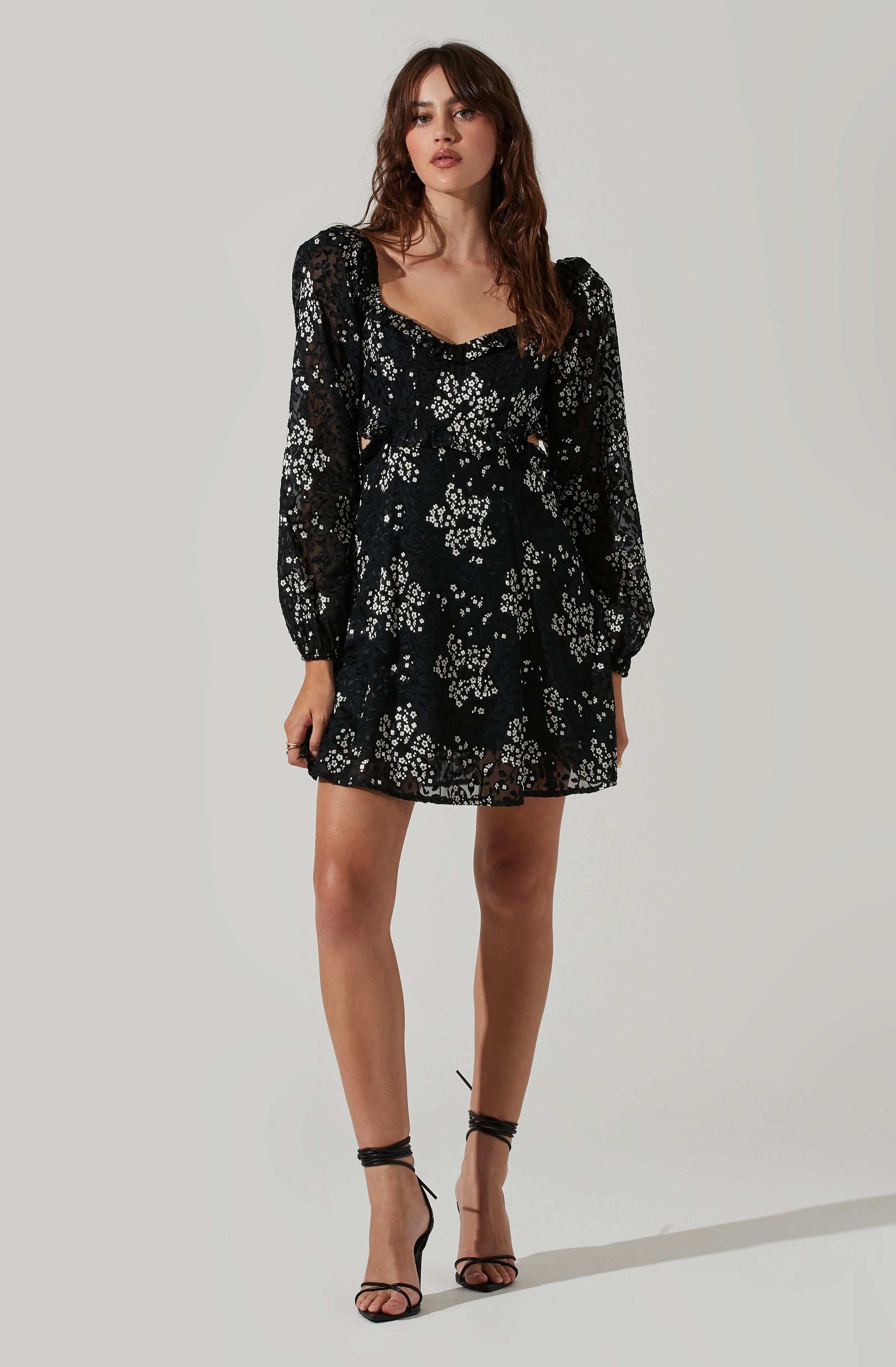 Avila Floral Cutout Mini Dress-Aljck