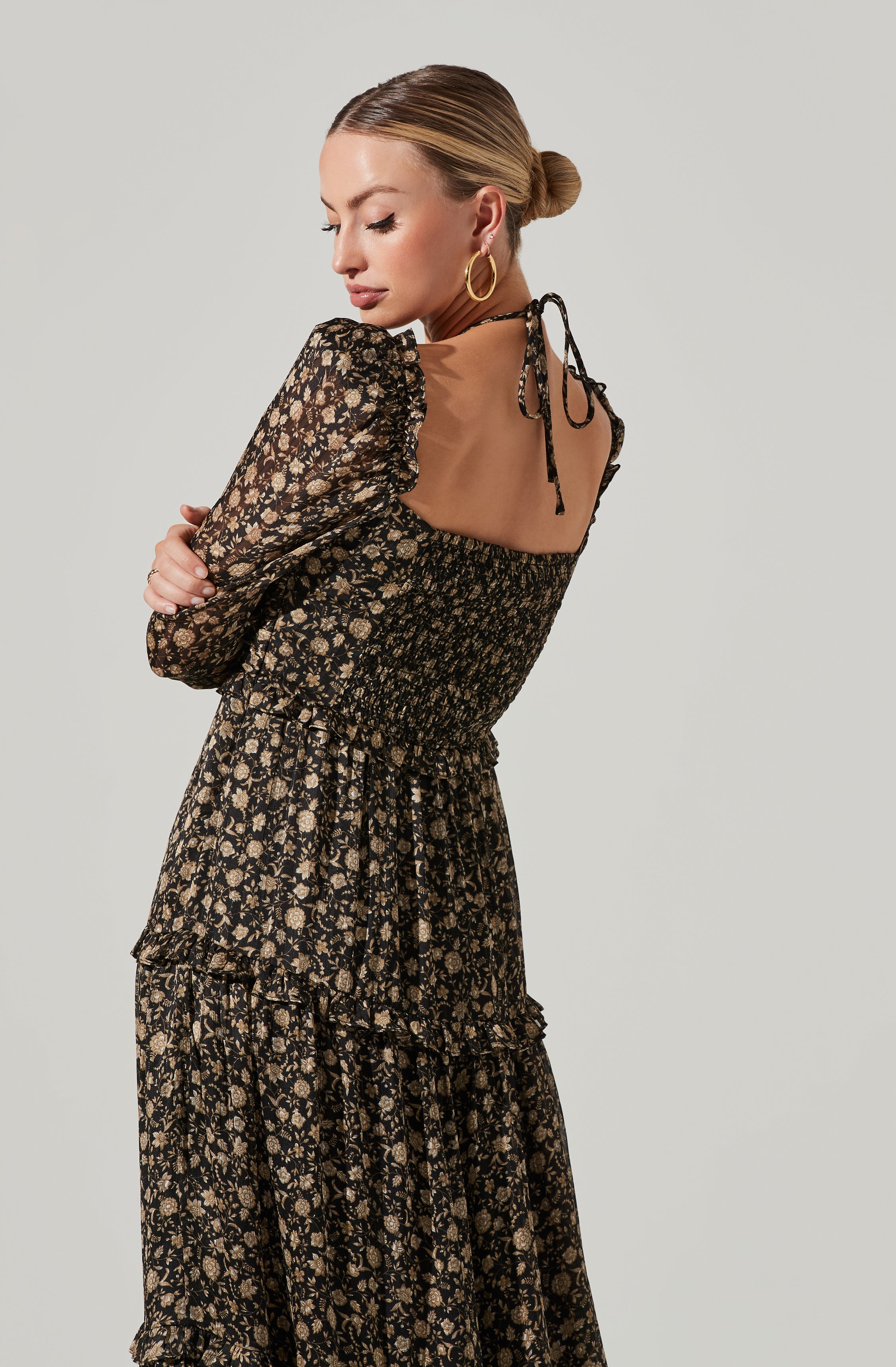 Lovestruck Floral Halter Maxi Dress-Aljck