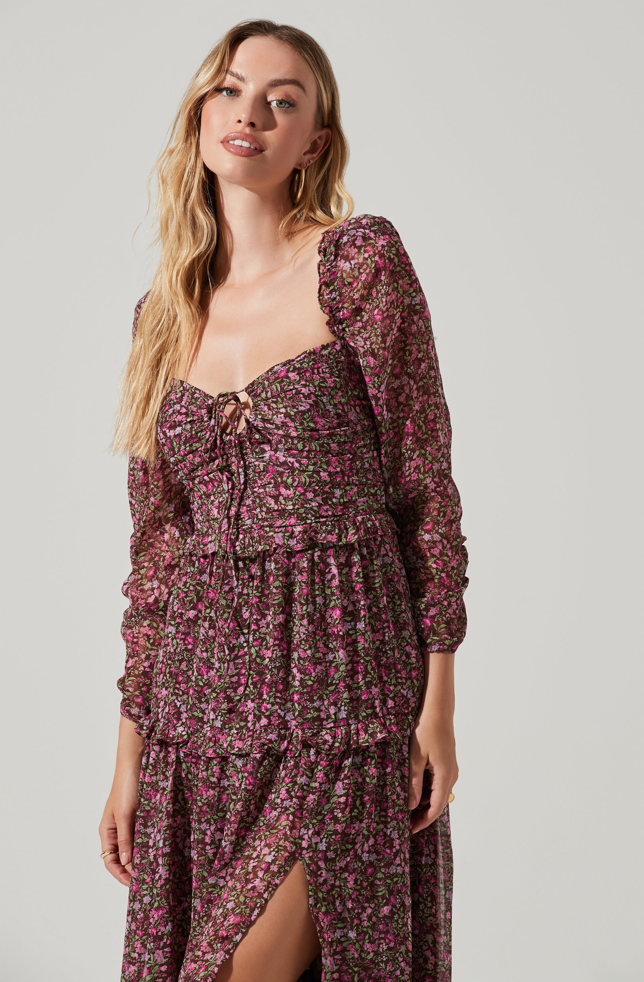 Lovestruck Floral Halter Maxi Dress-Aljck