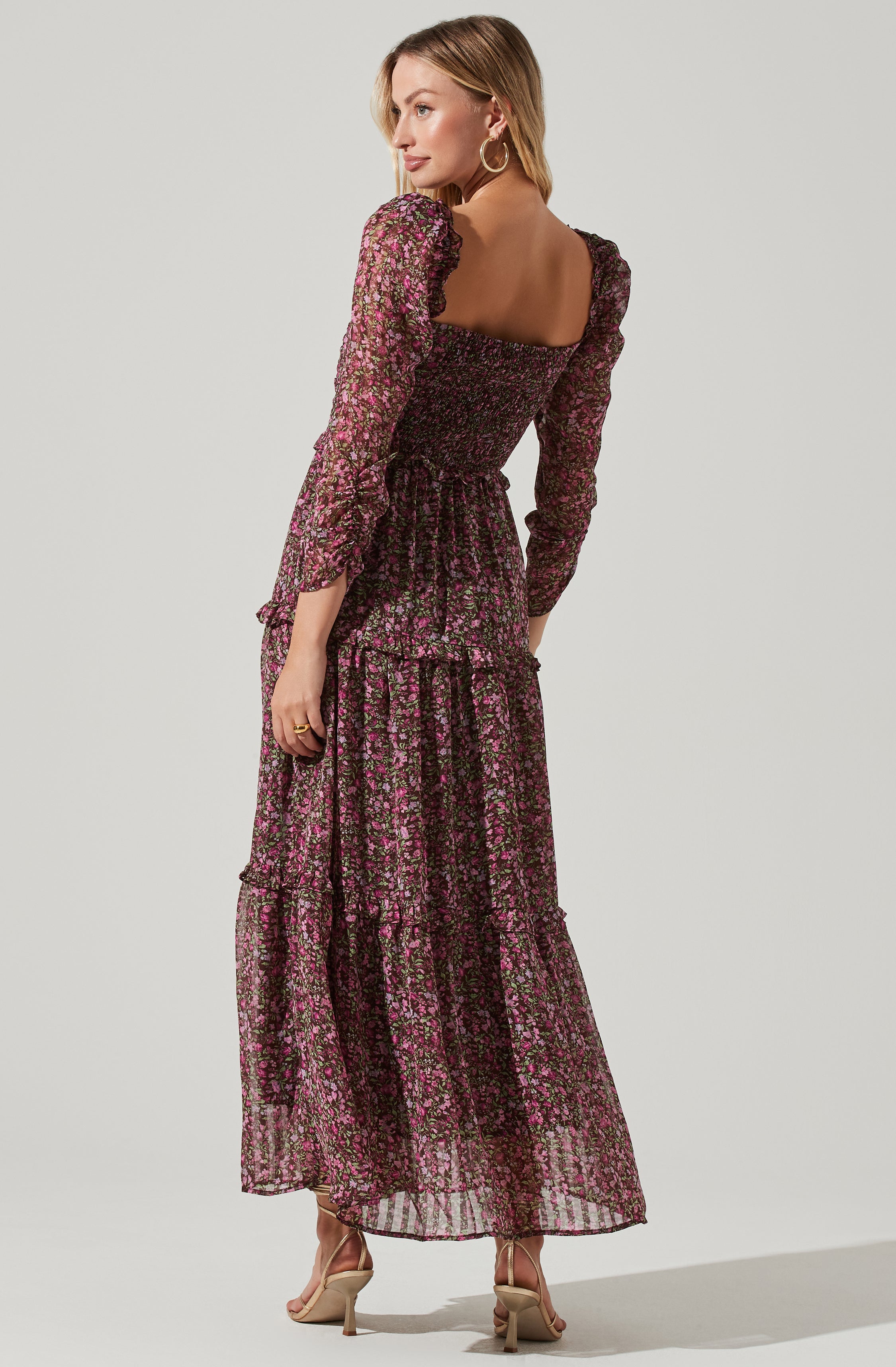 Lovestruck Floral Halter Maxi Dress-Aljck