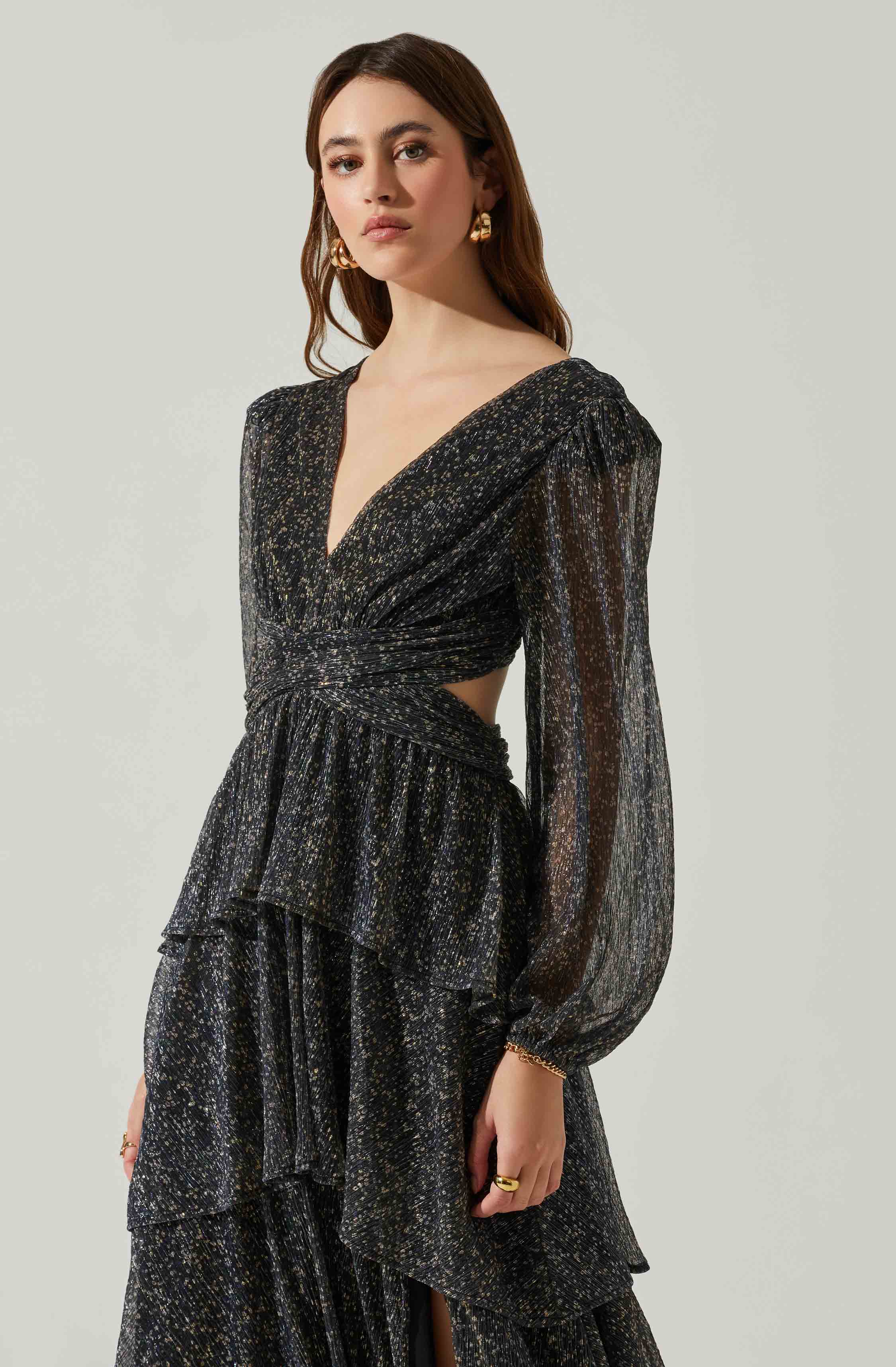 Anora Floral Tiered Maxi Dress-Aljck