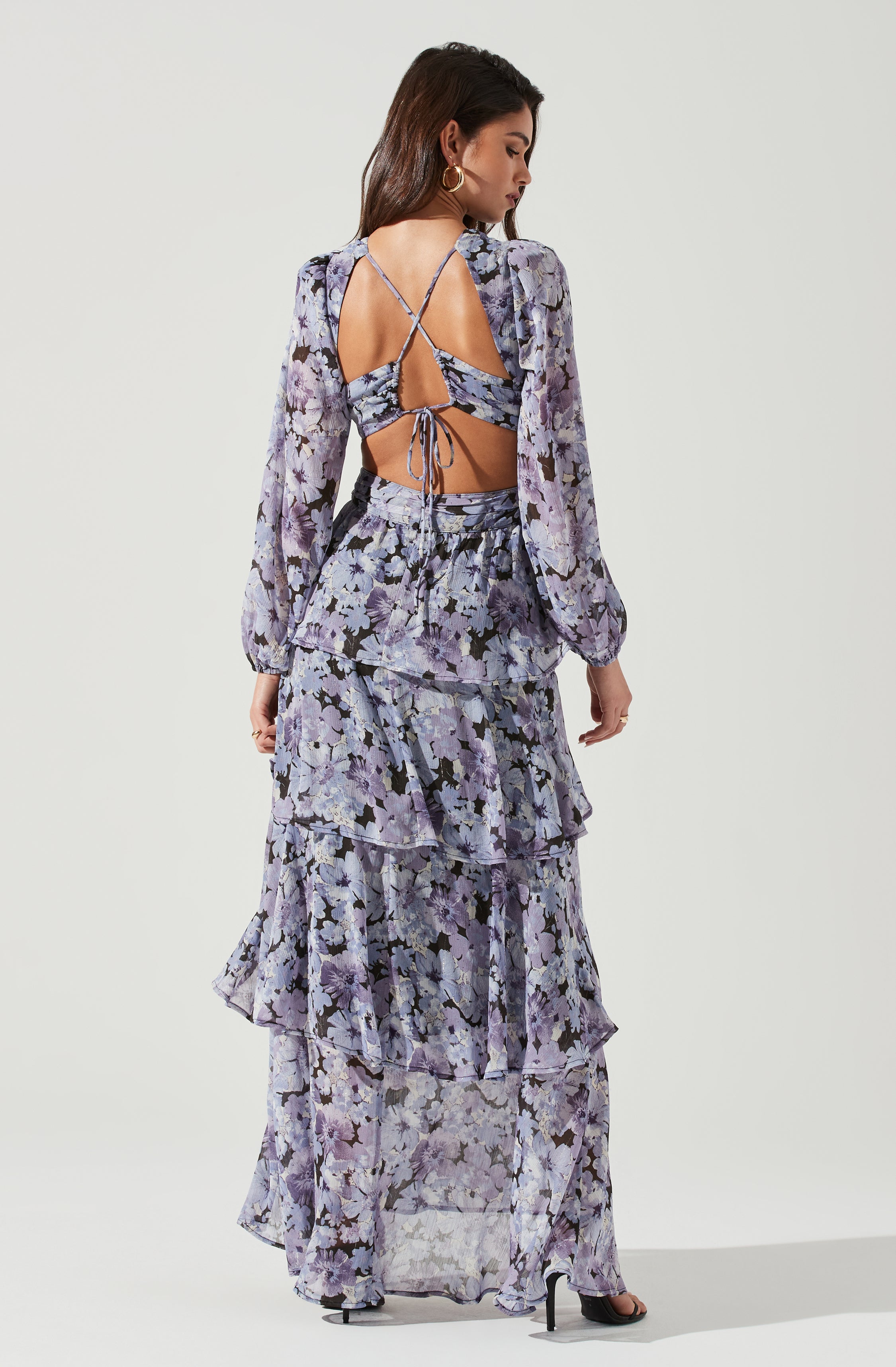 Anora Floral Tiered Maxi Dress-Aljck