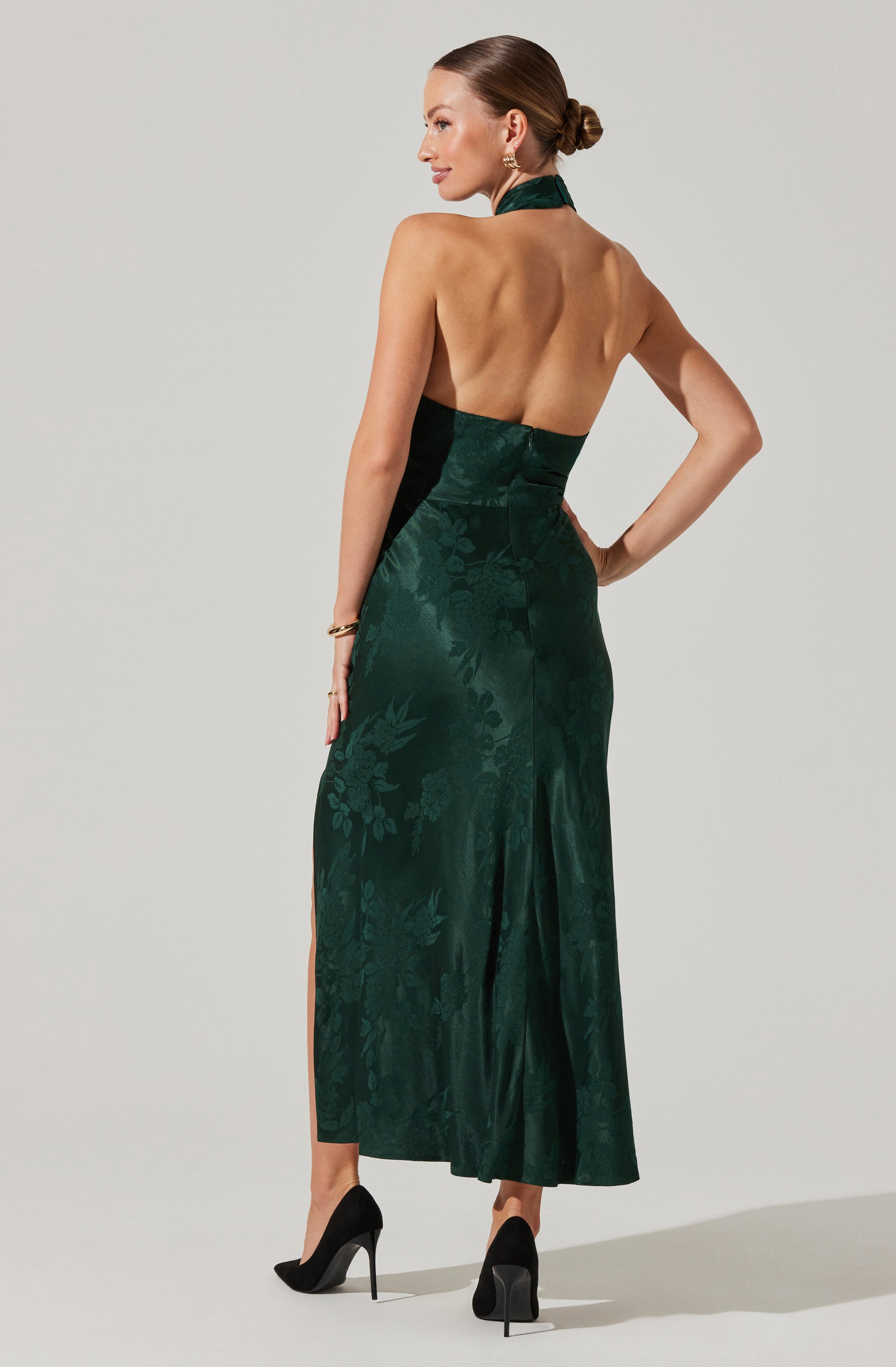 Marissa Halter Neck Midi Dress-Aljck