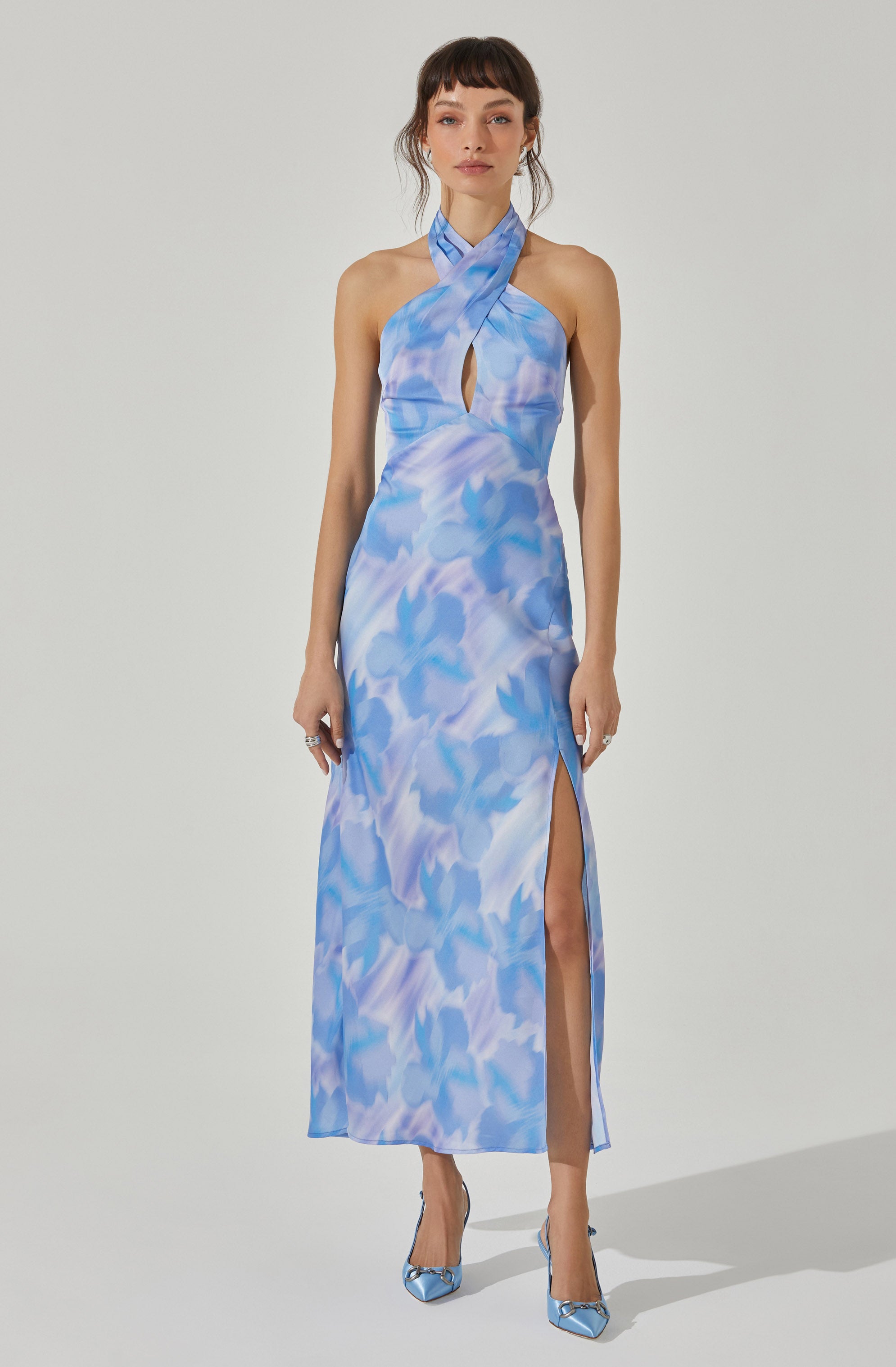 Marissa Halter Neck Midi Dress-Aljck