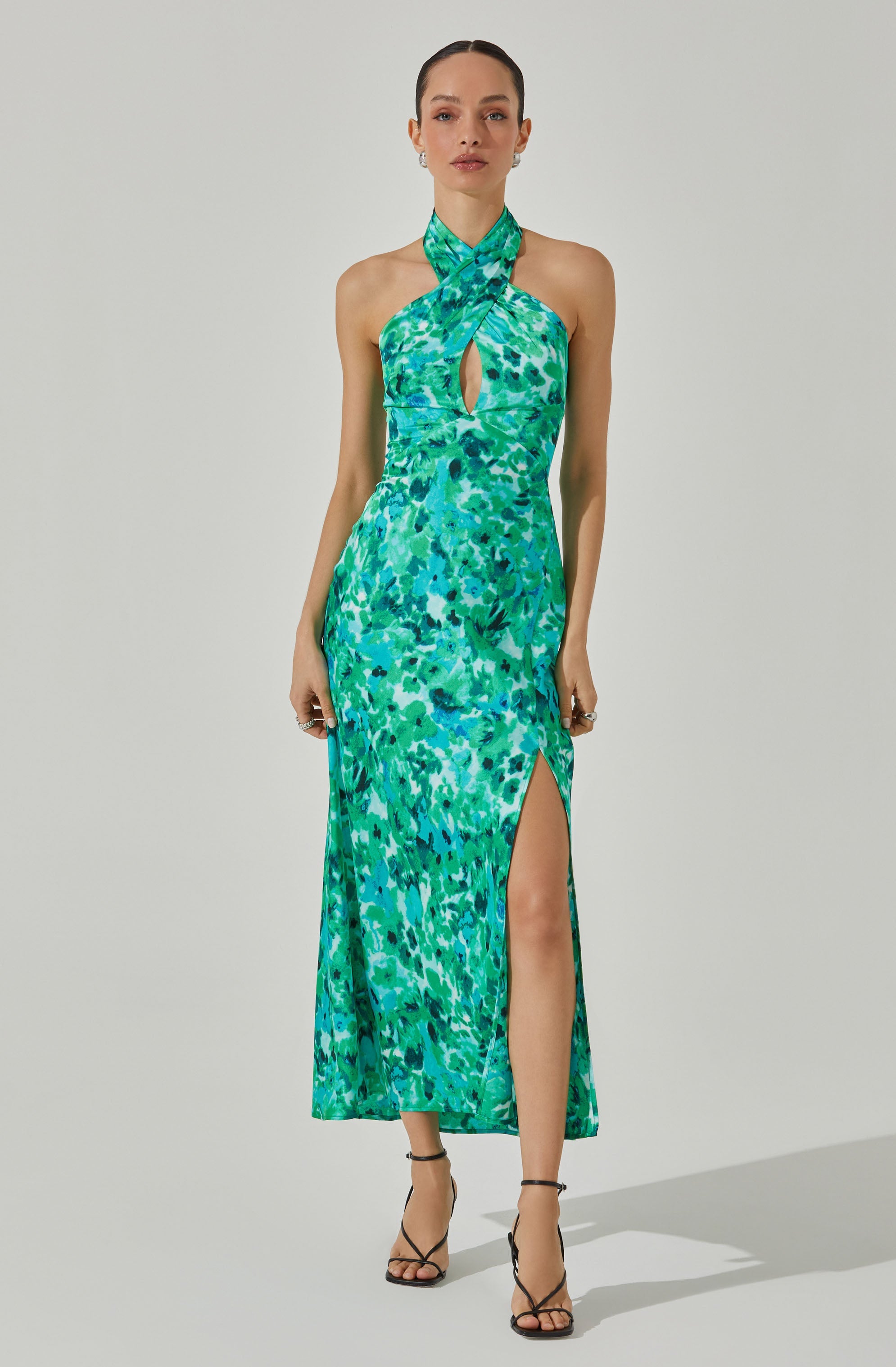 Marissa Halter Neck Midi Dress-Aljck