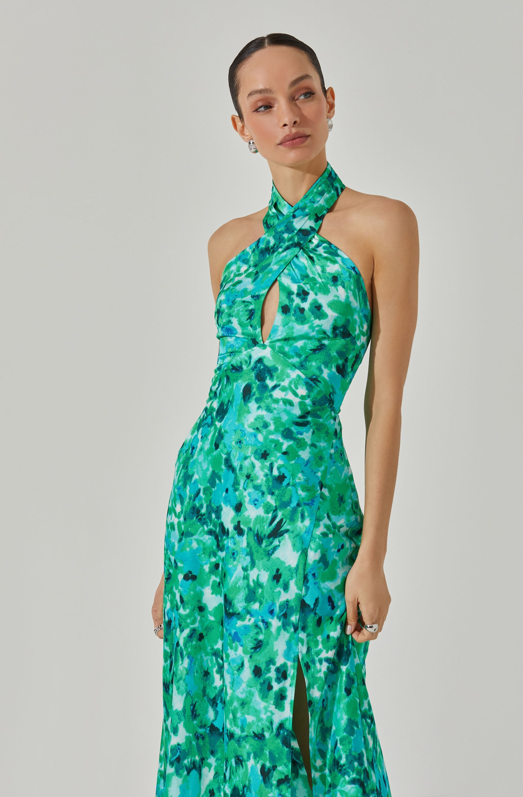 Marissa Halter Neck Midi Dress-Aljck