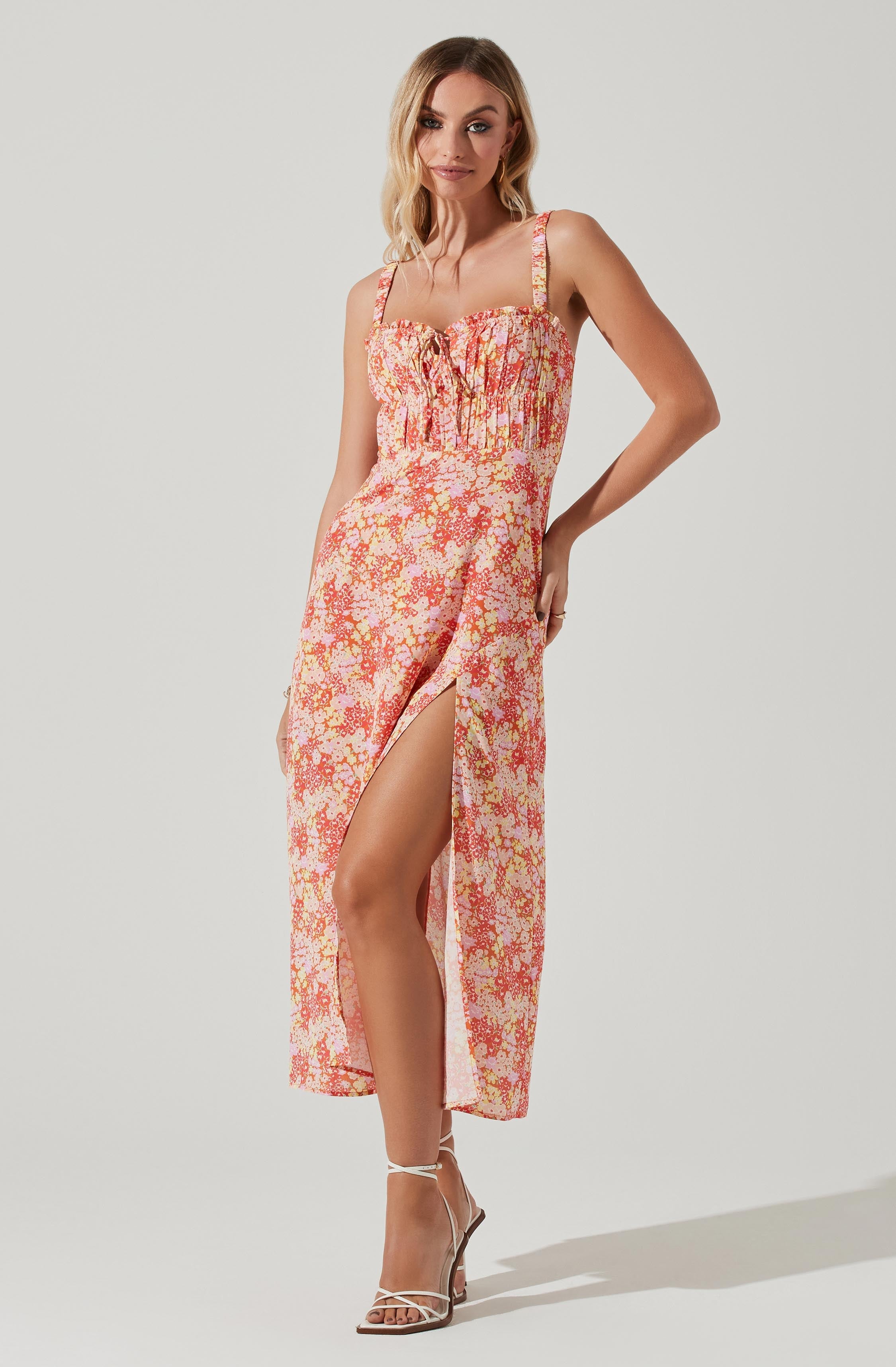 Elsie Floral Midi Dress-Aljck