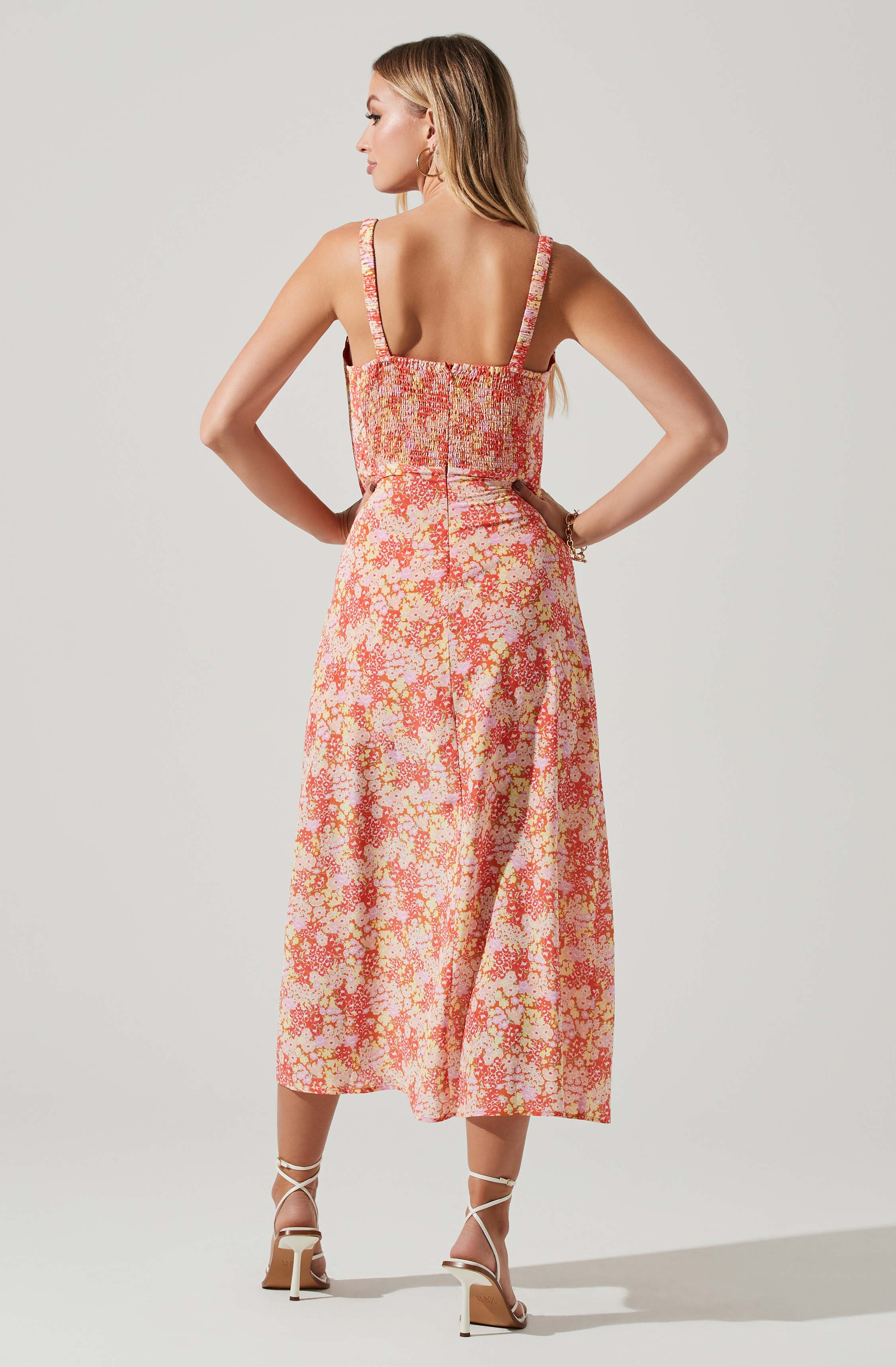 Elsie Floral Midi Dress-Aljck